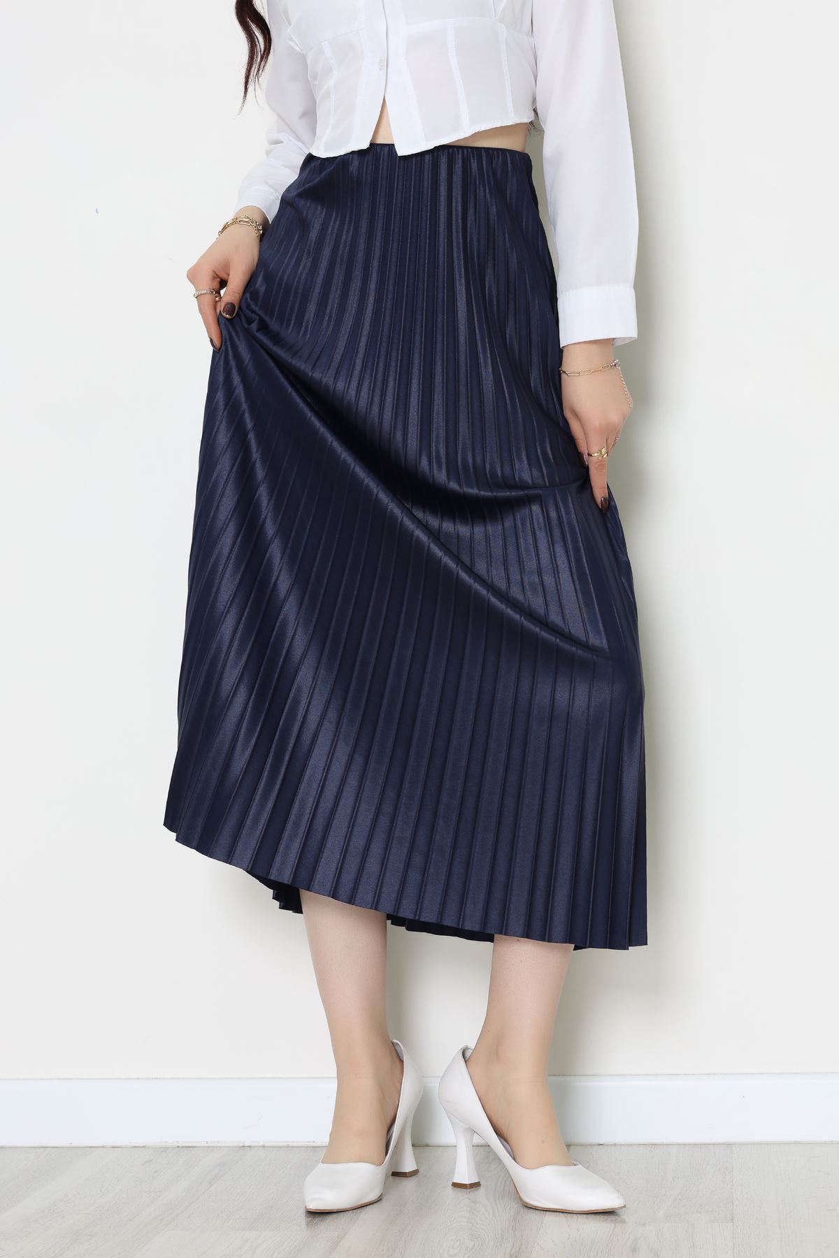 Pileli Etek Lacivert - 52207.1005.