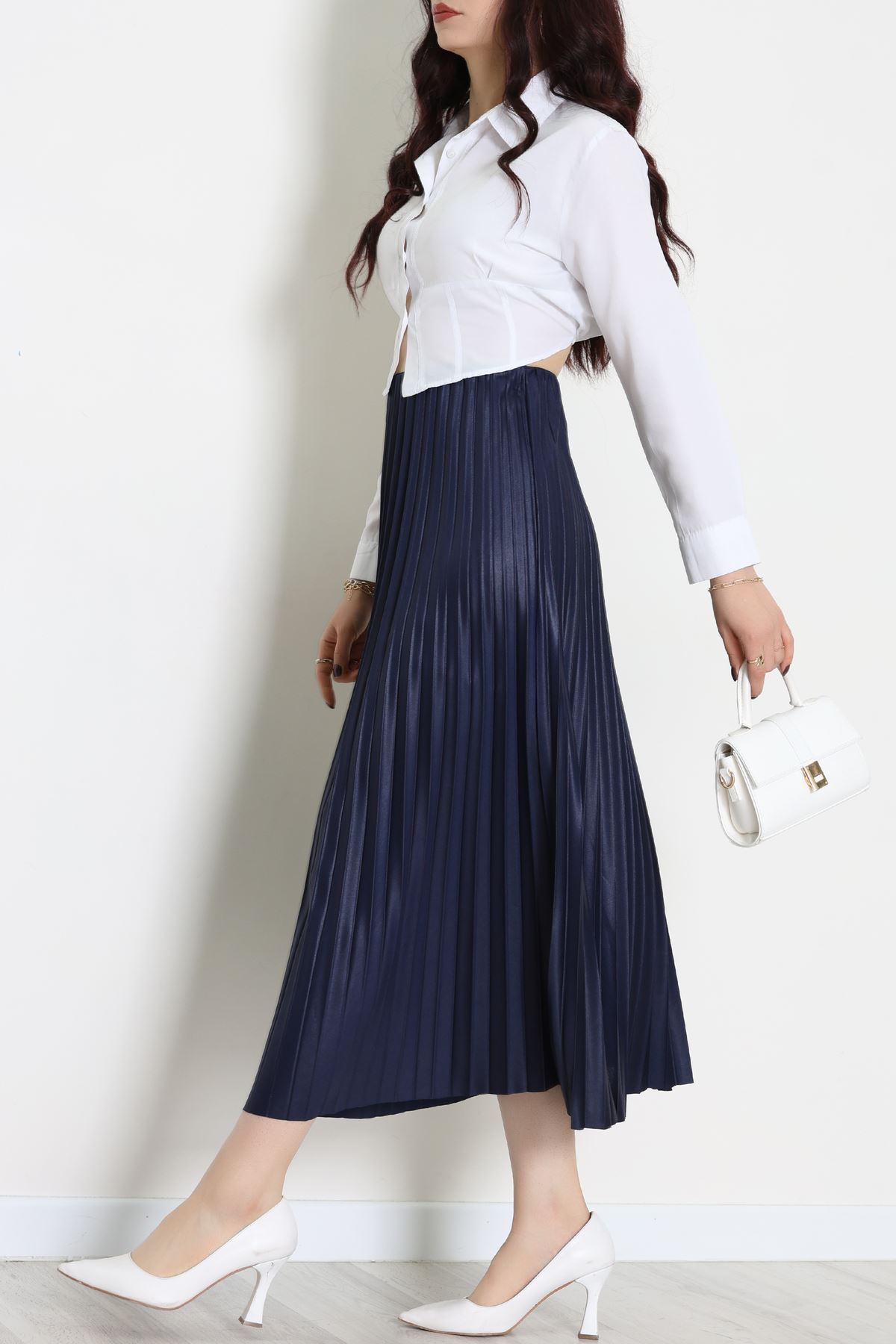 Pileli Etek Lacivert - 52207.1005.