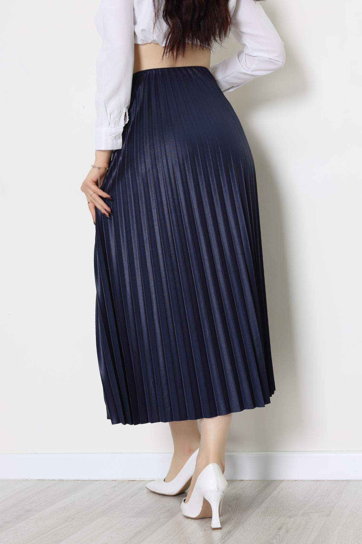 Pileli Etek Lacivert - 52207.1005.