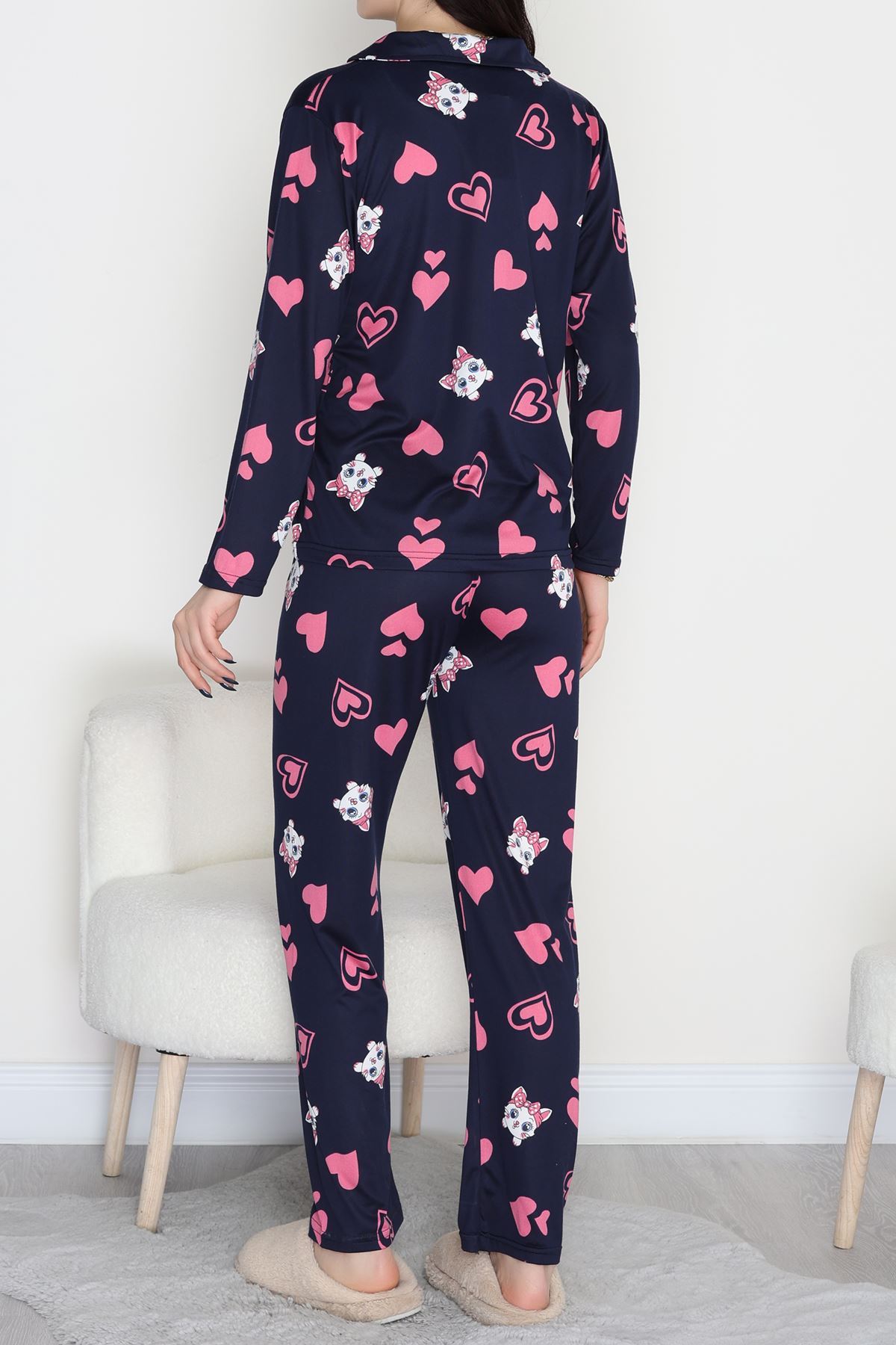 Milan Düğmeli Pijama Takımı Lacipembe - 50870.1857.