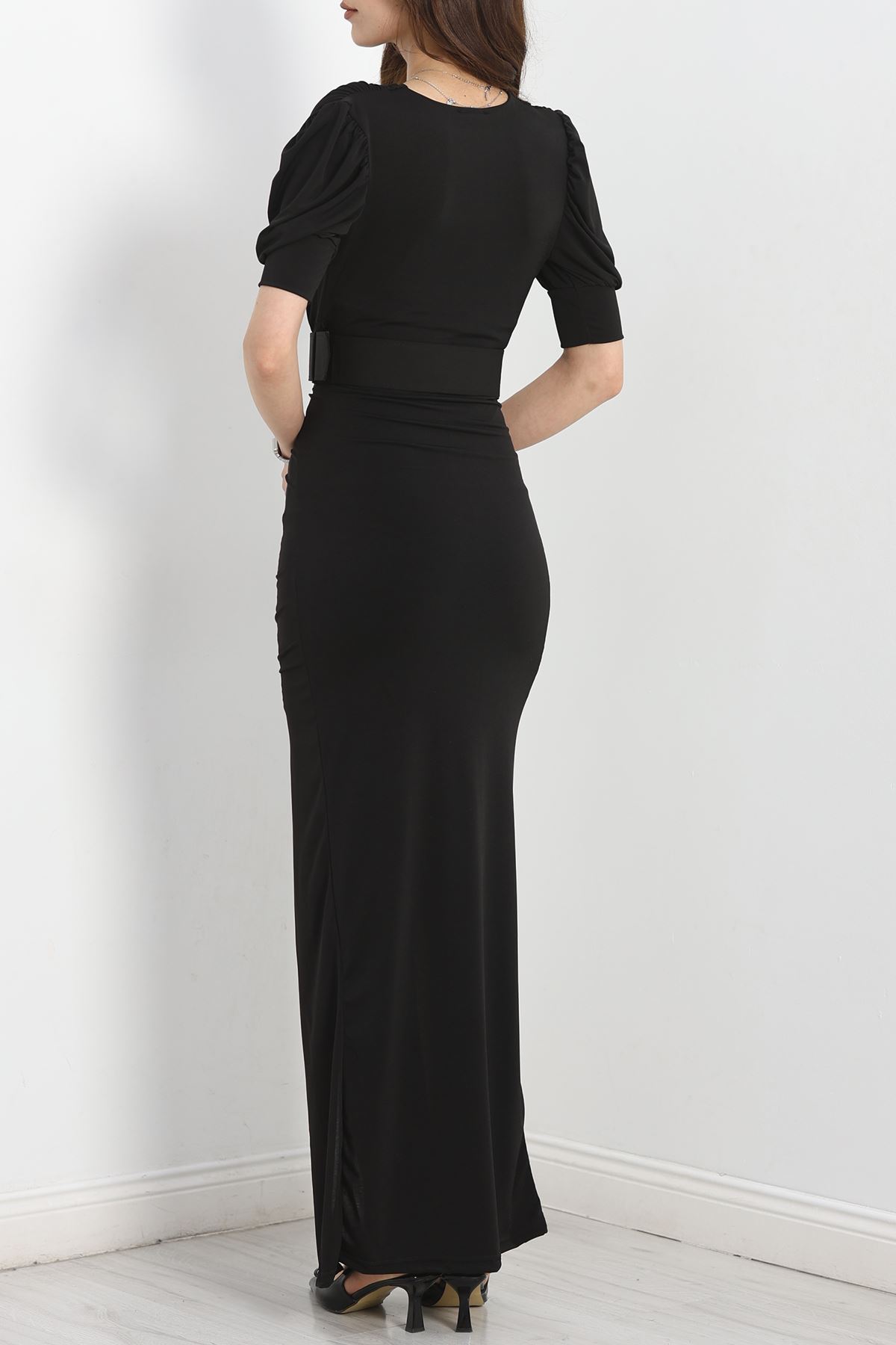 Kemer Detaylı Sandy Elbise Siyah - 582464.1592.