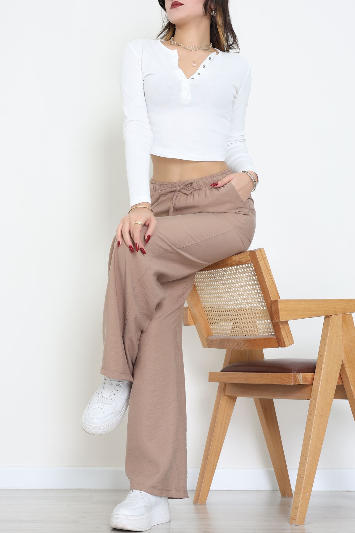 Soft Touch Dokuma Modal Pantolon Sütlükahve - 30810.1837.