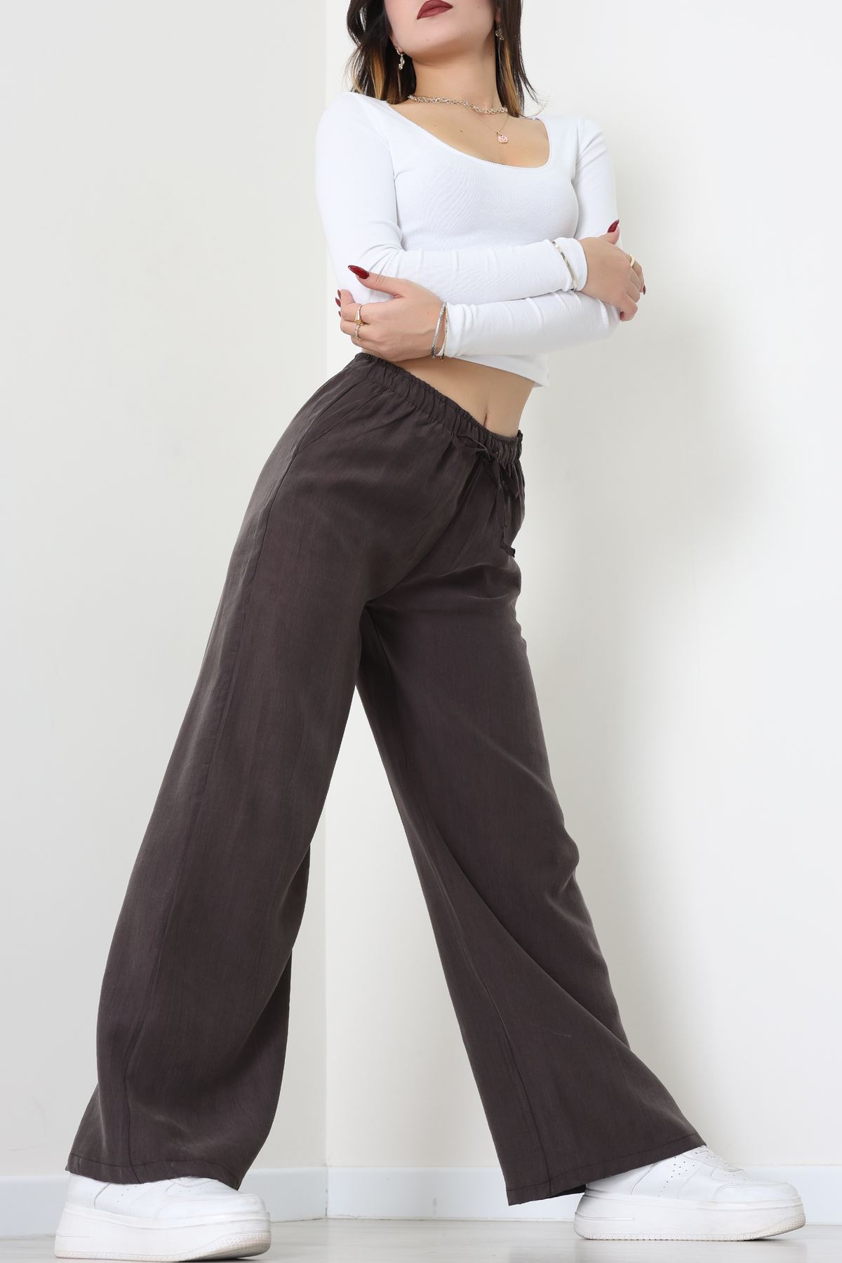 Soft Touch Dokuma Modal Pantolon Kahve - 30810.1837.