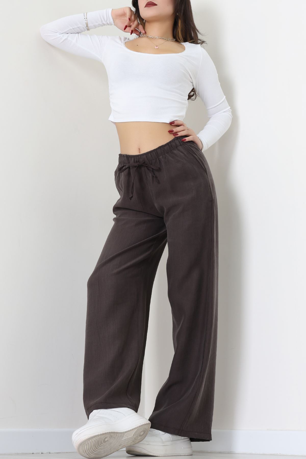 Soft Touch Dokuma Modal Pantolon Kahve - 30810.1837.