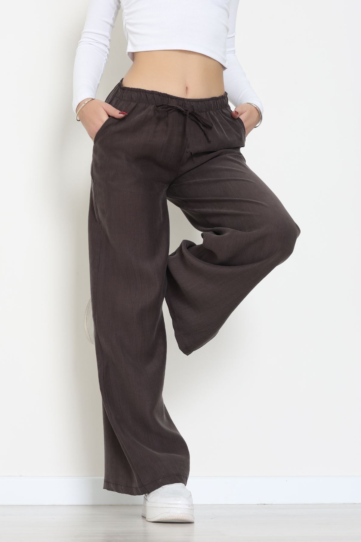 Soft Touch Dokuma Modal Pantolon Kahve - 30810.1837.