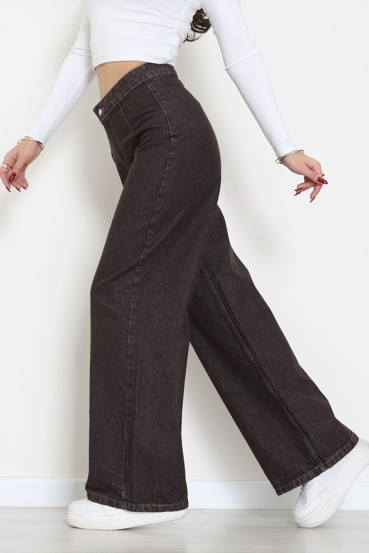 Cepsiz Pensli Palazzo Kot Pantolon Kahve - 31601.1184.