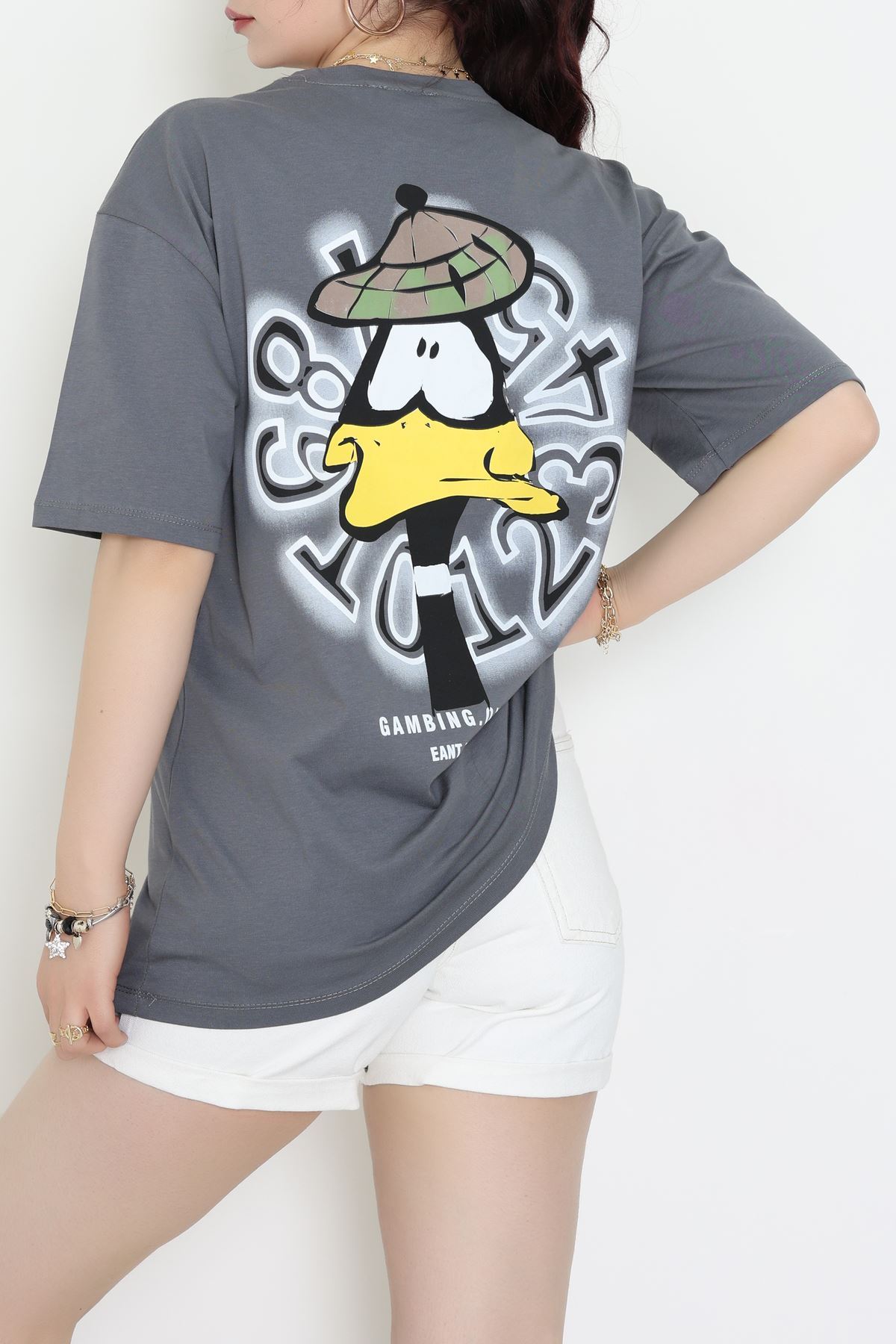 Kompakt Penye Unisex Tişört Gribeyaz - 55064.1872.