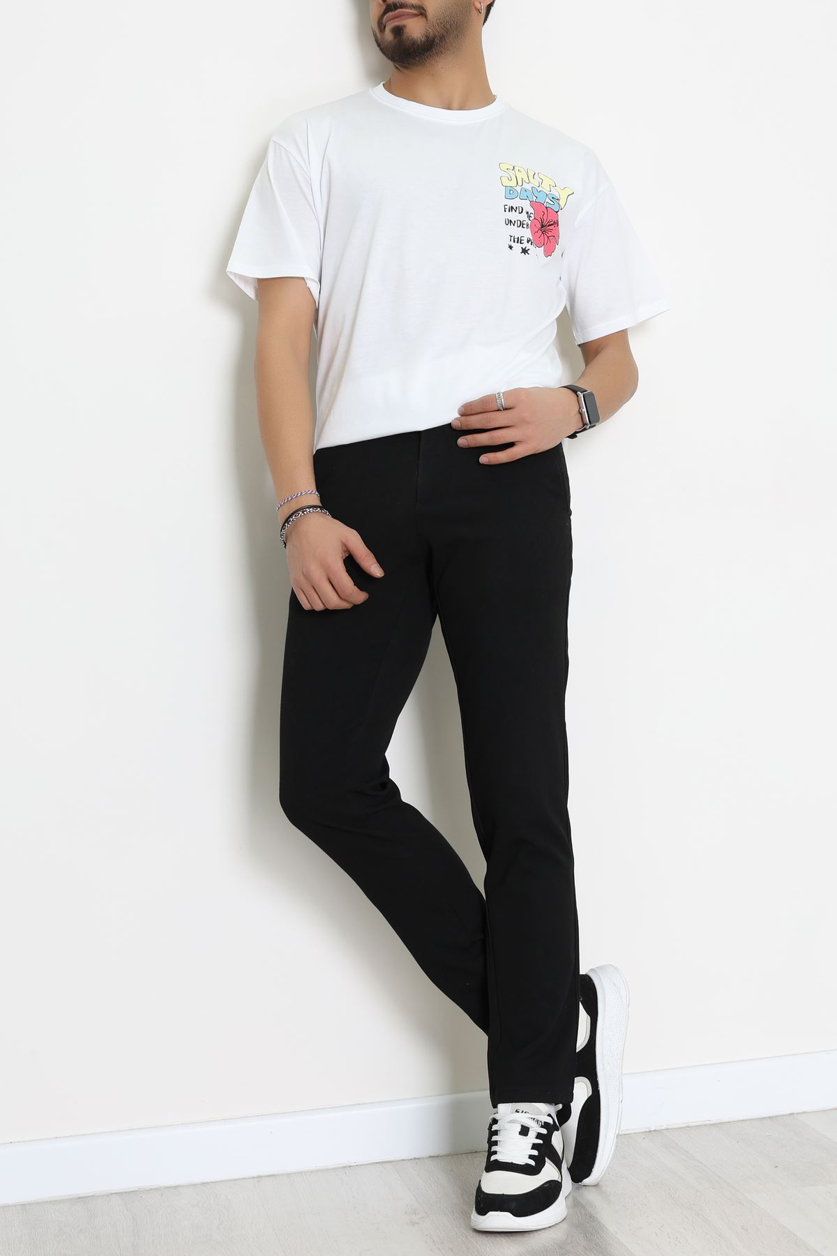 Kompakt Penye Unisex Tişört Beyazsarı - 55064.1872.