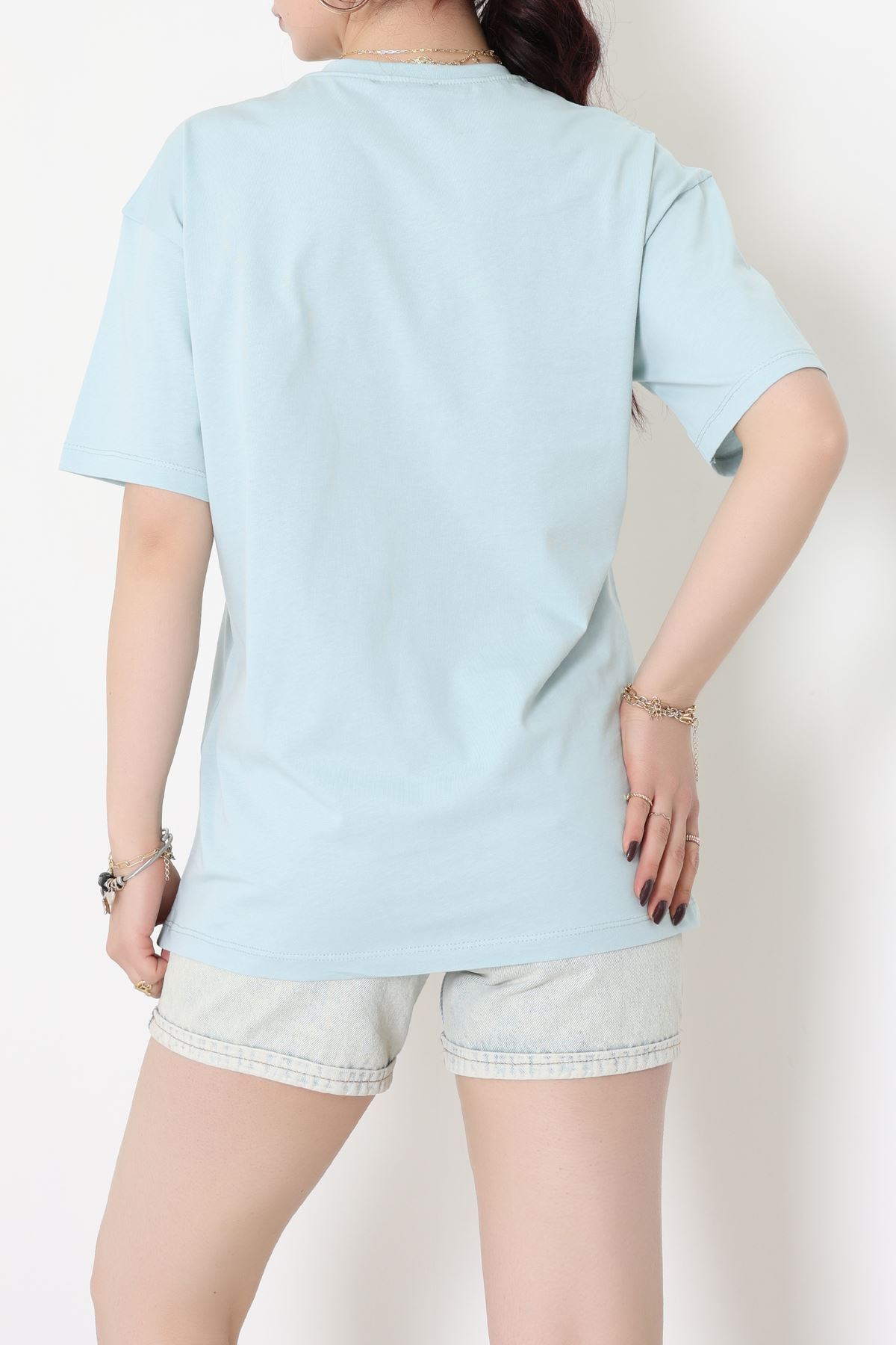 Baskılı Kompakt Penye Tişört Mintkahve - 55044.1872.