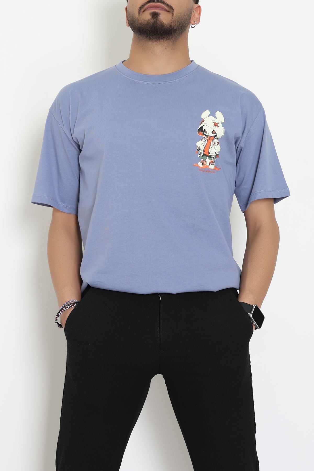 Kompakt Penye Unisex Tişört Boyalıgri - 55064.1872.