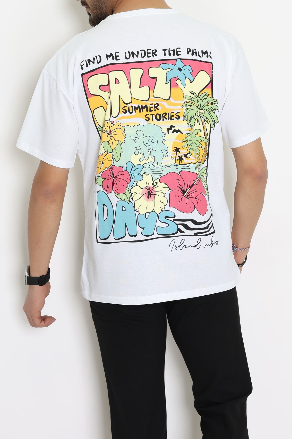 Kompakt Penye Unisex Tişört Beyazsarı - 55064.1872.