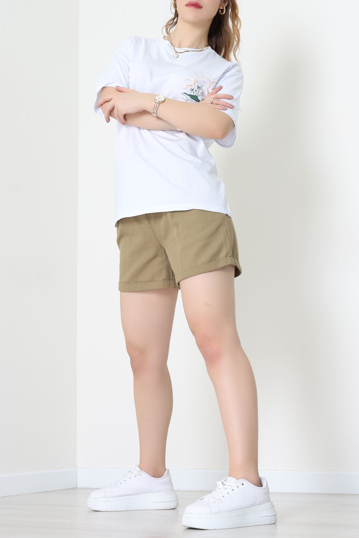 Kompakt Penye Unisex Tişört Beyazzümrüt - 55064.1872.