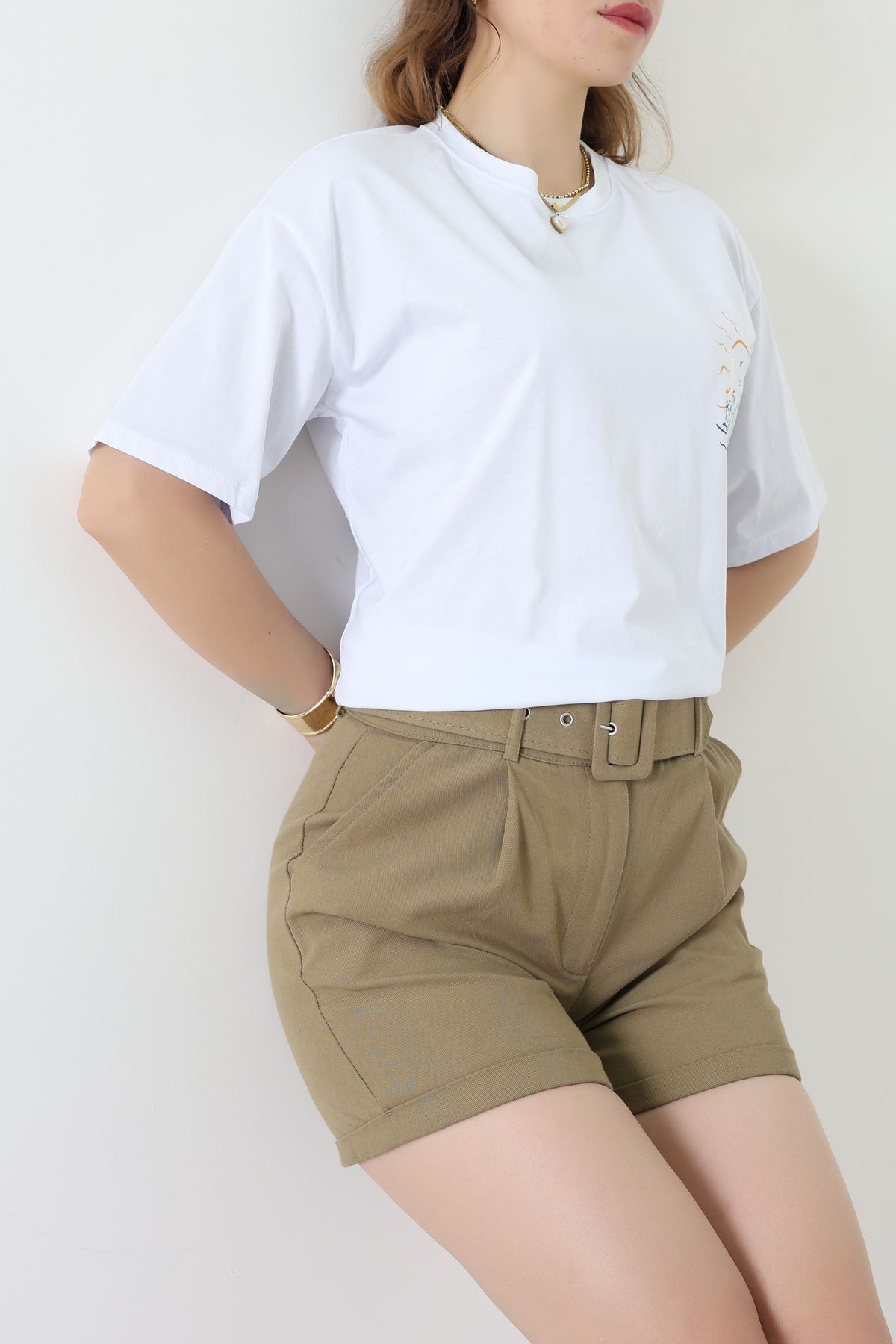 Kompakt Penye Unisex Tişört Beyazzümrüt - 55064.1872.