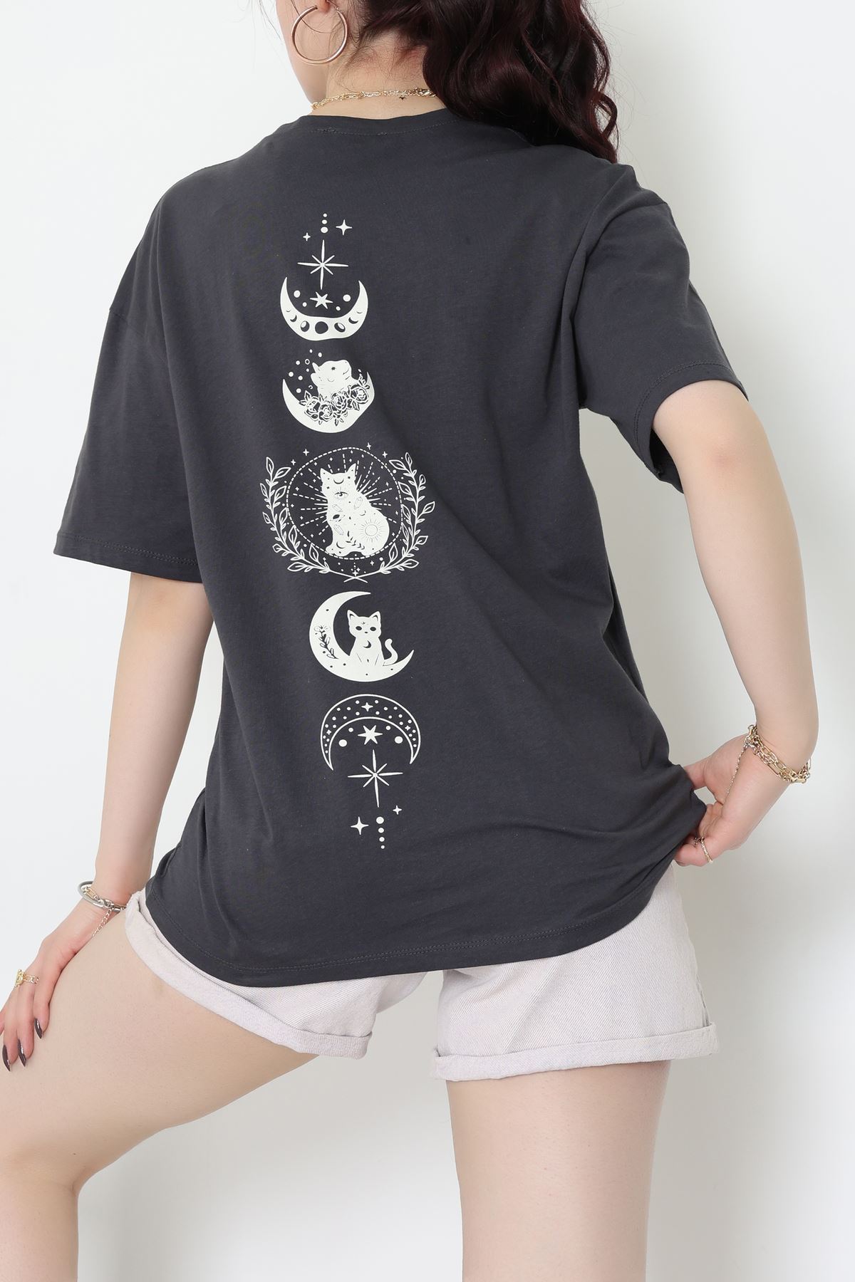 Kompakt Penye Unisex Tişört Koyufüme - 55064.1872.