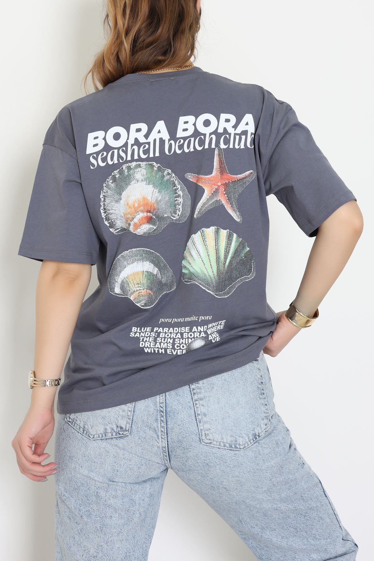 Kompakt Penye Unisex Tişört Koyugri - 55064.1872.