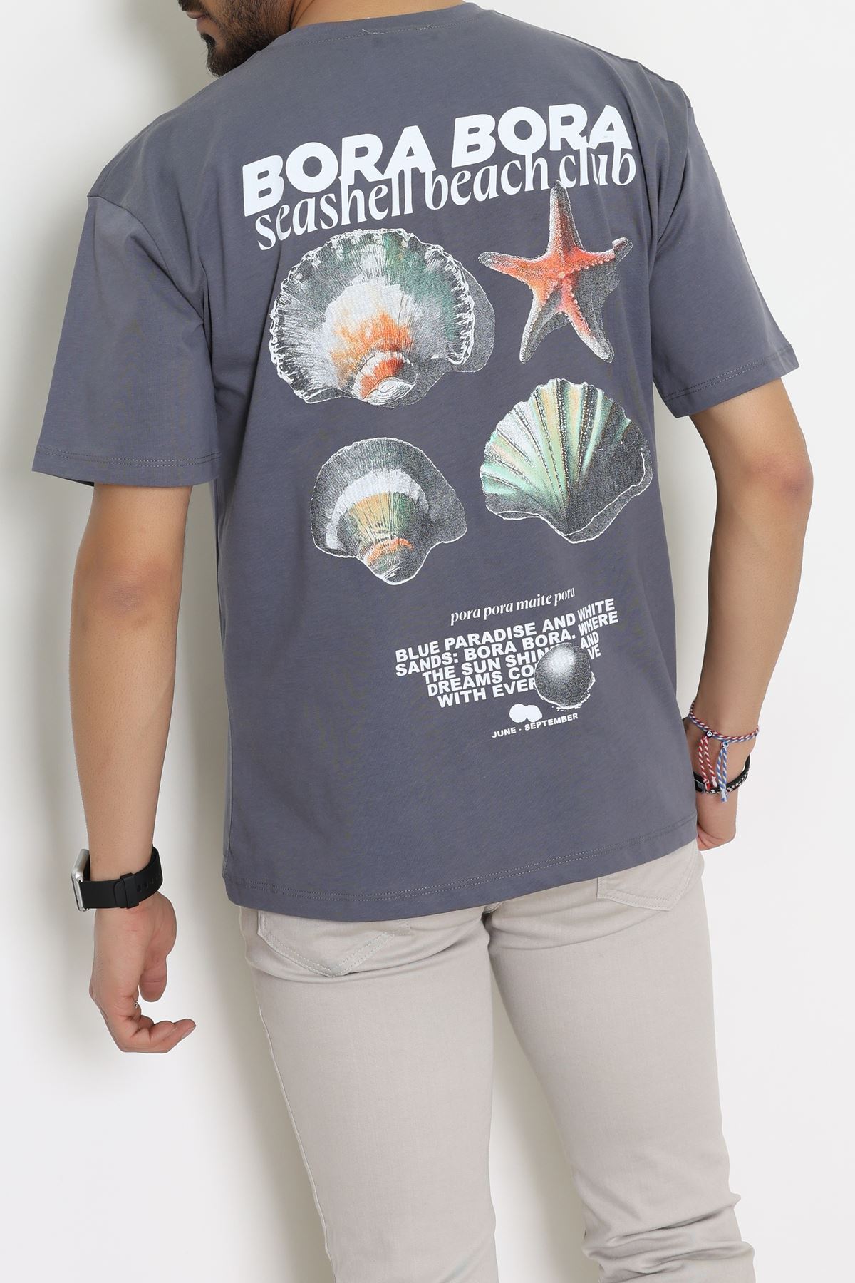 Kompakt Penye Unisex Tişört Koyugri - 55064.1872.