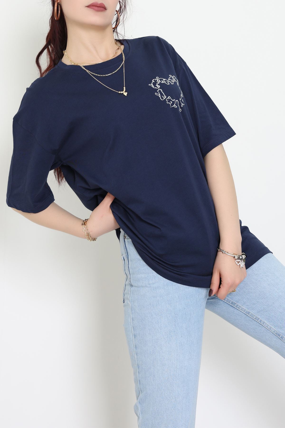 Baskılı Kompakt Penye Tişört Lacibeyaz - 55044.1872.