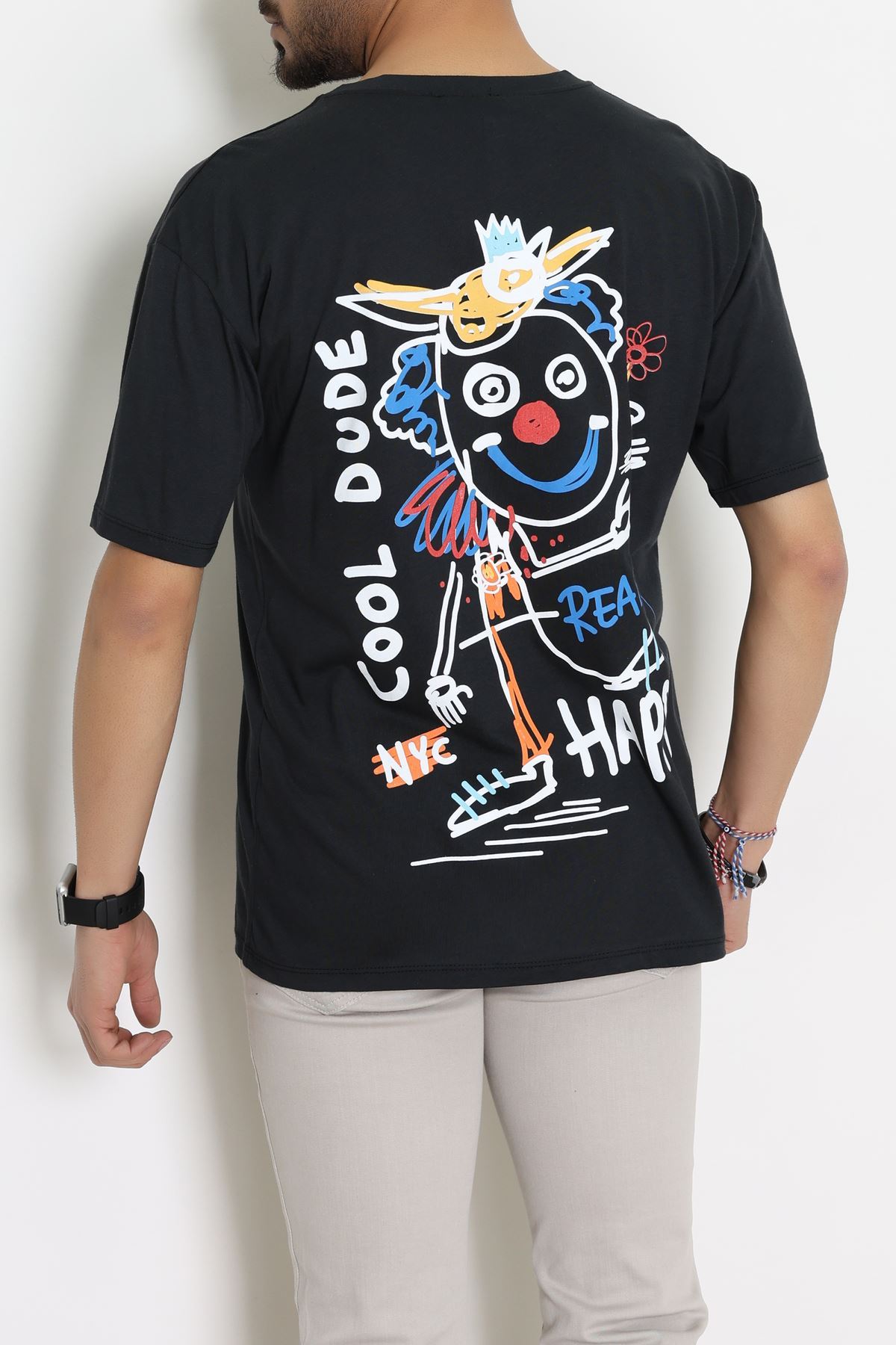 Kompakt Penye Unisex Tişört Siyahsarı1 - 55064.1872.