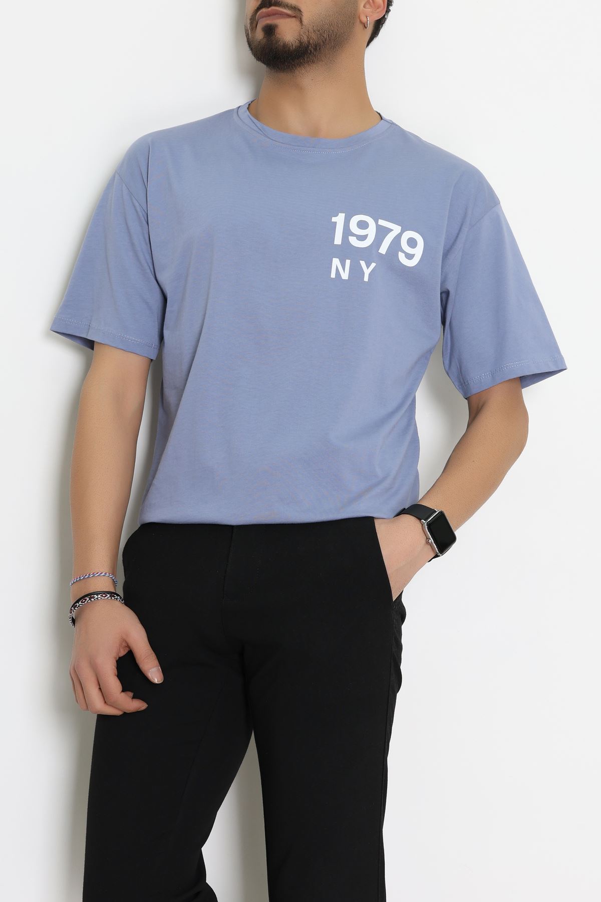 Kompakt Penye Unisex Tişört Boyalıgri1 - 55064.1872.