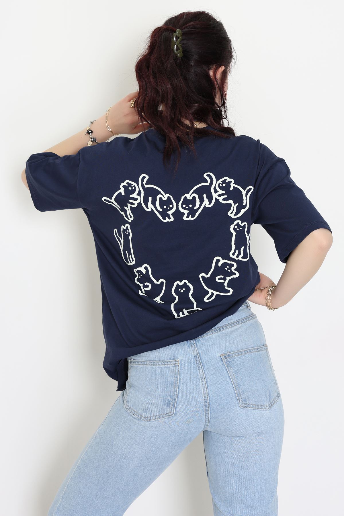 Baskılı Kompakt Penye Tişört Lacibeyaz - 55044.1872.