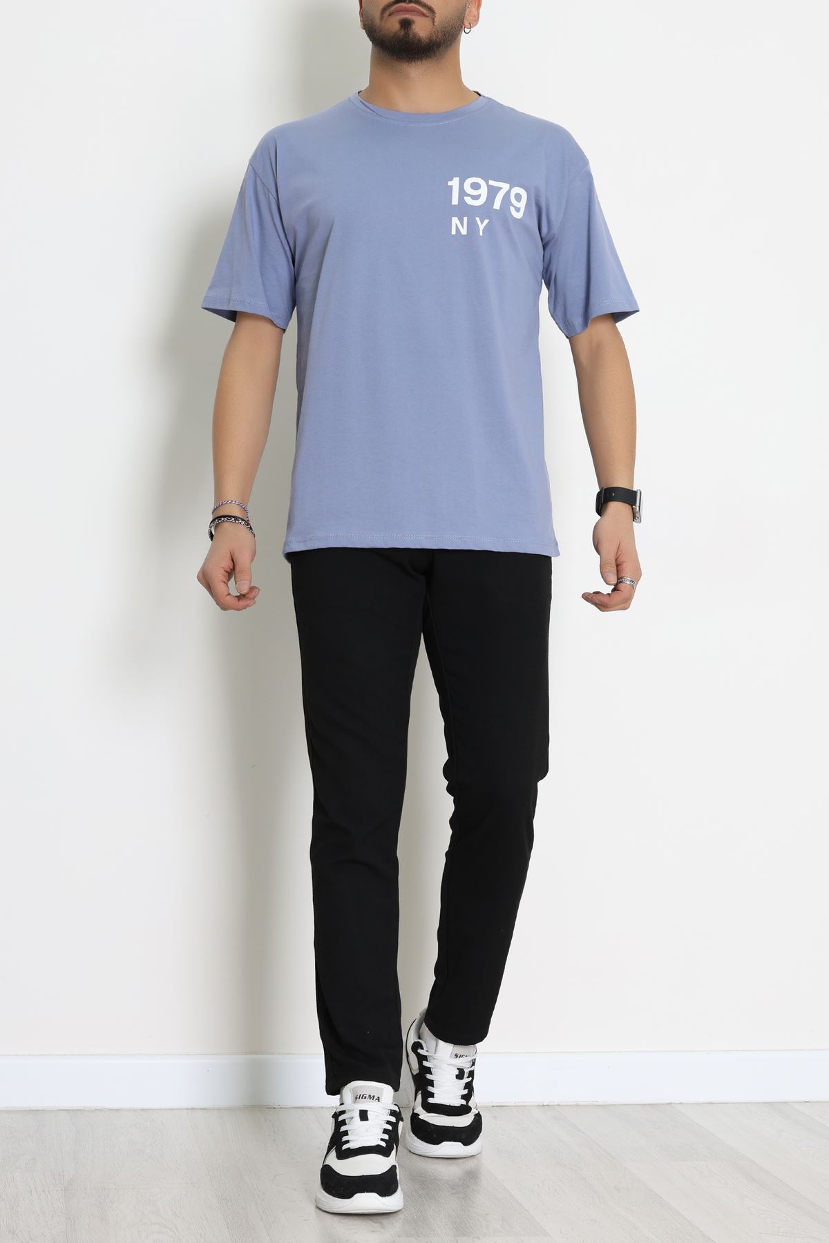 Kompakt Penye Unisex Tişört Boyalıgri1 - 55064.1872.