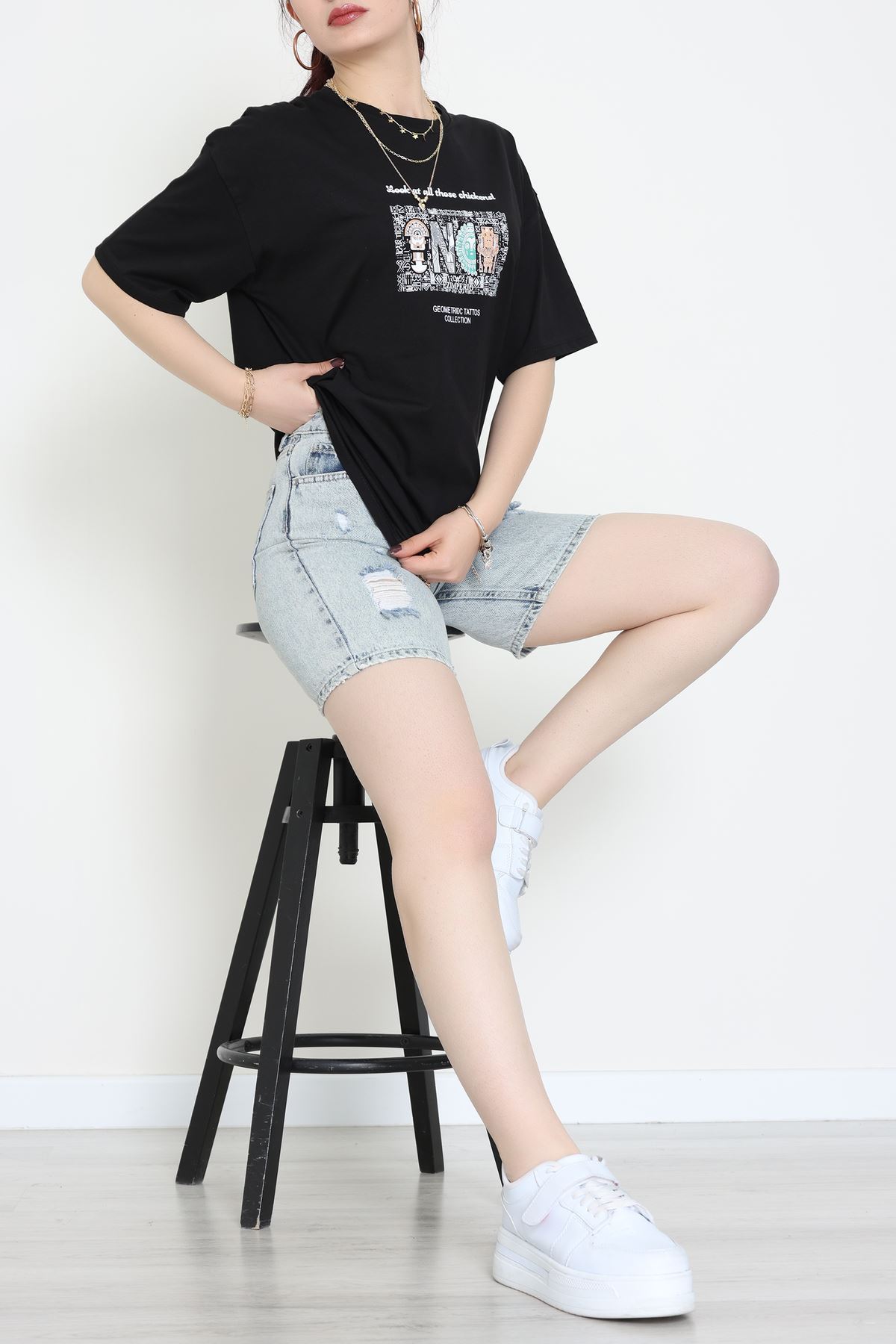 Kompakt Penye Unisex Tişört Siyahkahve - 55064.1872.