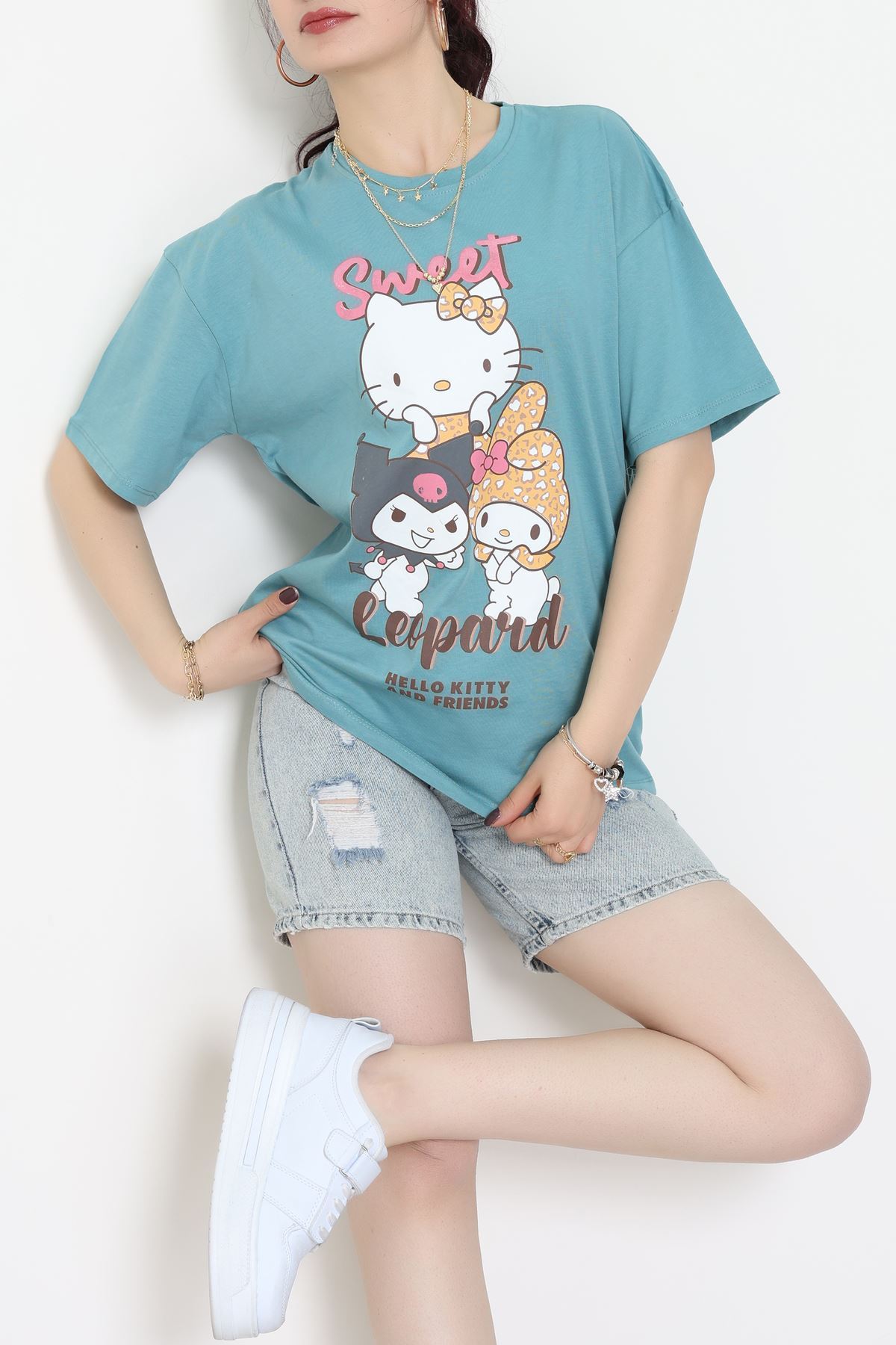 Baskılı Kompakt Penye Tişört Mintsarı - 55044.1872.