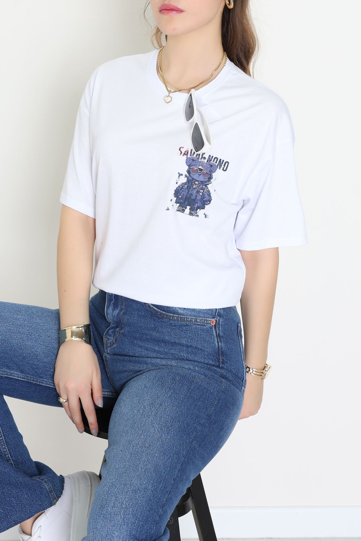 Kompakt Penye Unisex Tişört Beyazlaci - 55064.1872.