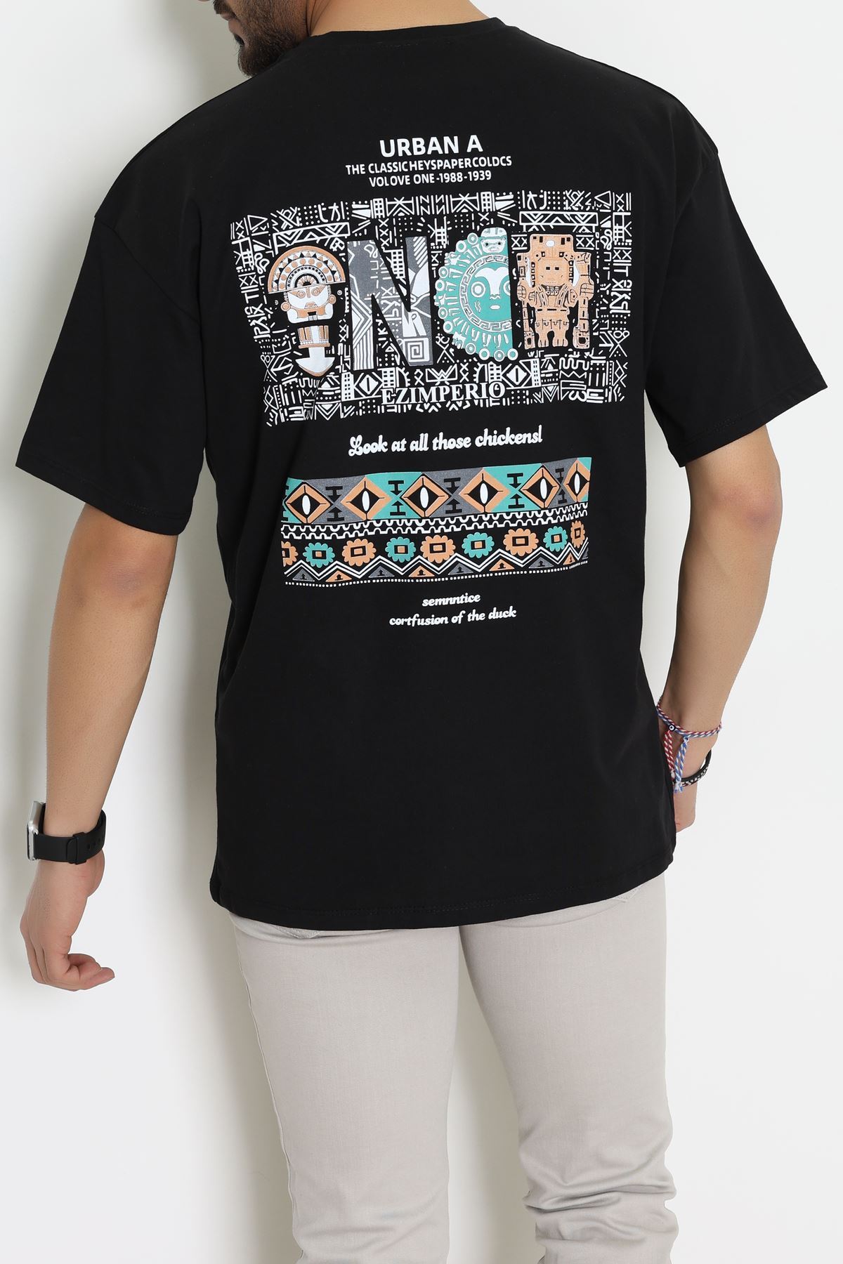 Kompakt Penye Unisex Tişört Siyahkahve - 55064.1872.