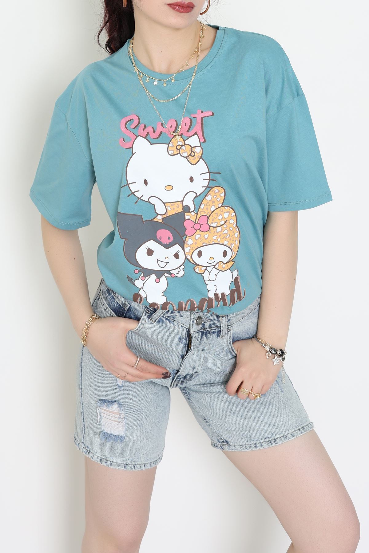 Baskılı Kompakt Penye Tişört Mintsarı - 55044.1872.