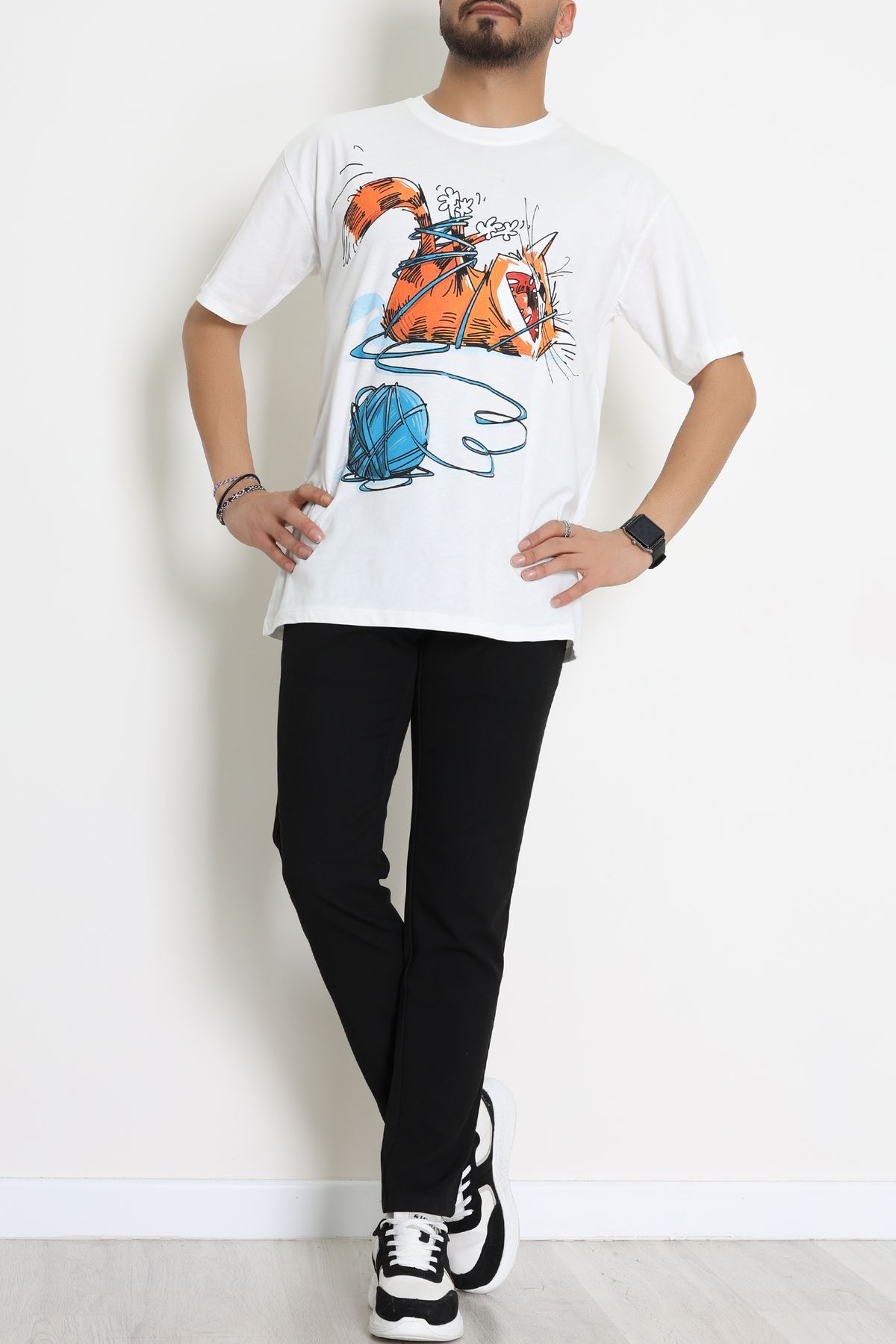 Kompakt Penye Unisex Tişört Ekruturuncu - 55064.1872.