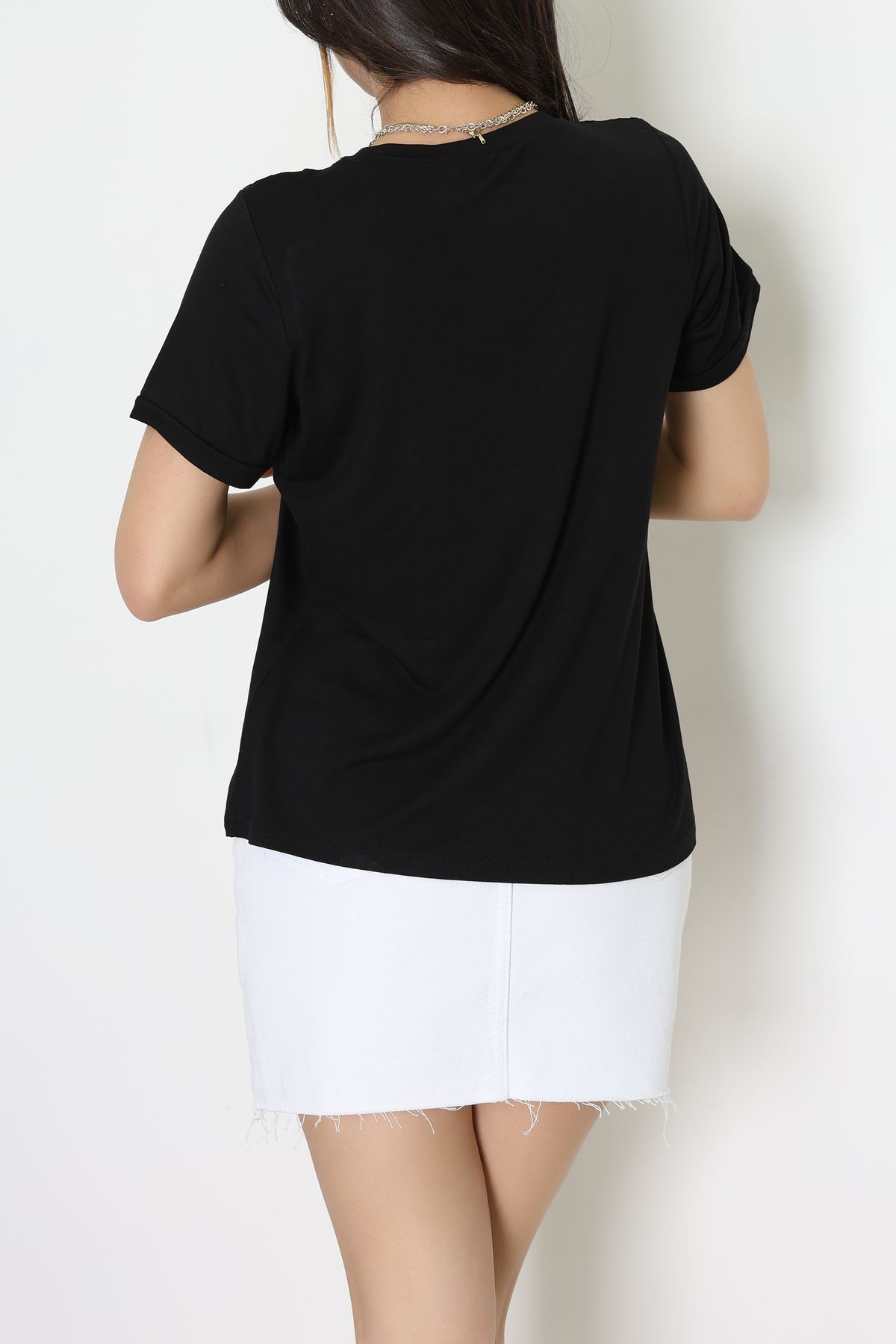 Ön Dantel Detaylı Viskon Bluz Siyah - 89015.1256.