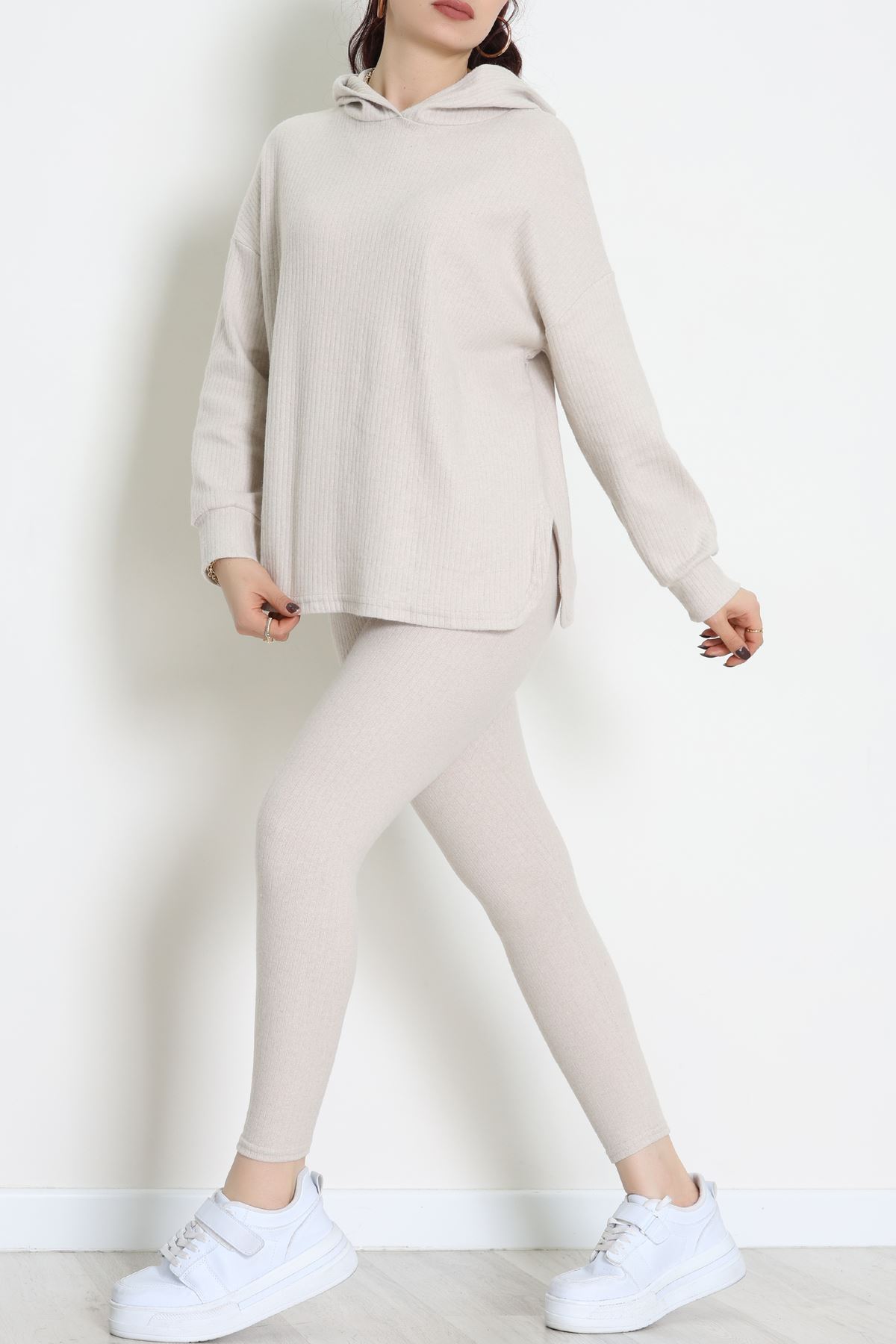 Raporlu İnterlok Kapşonlu İkili Takım Taş - 55040.1567.