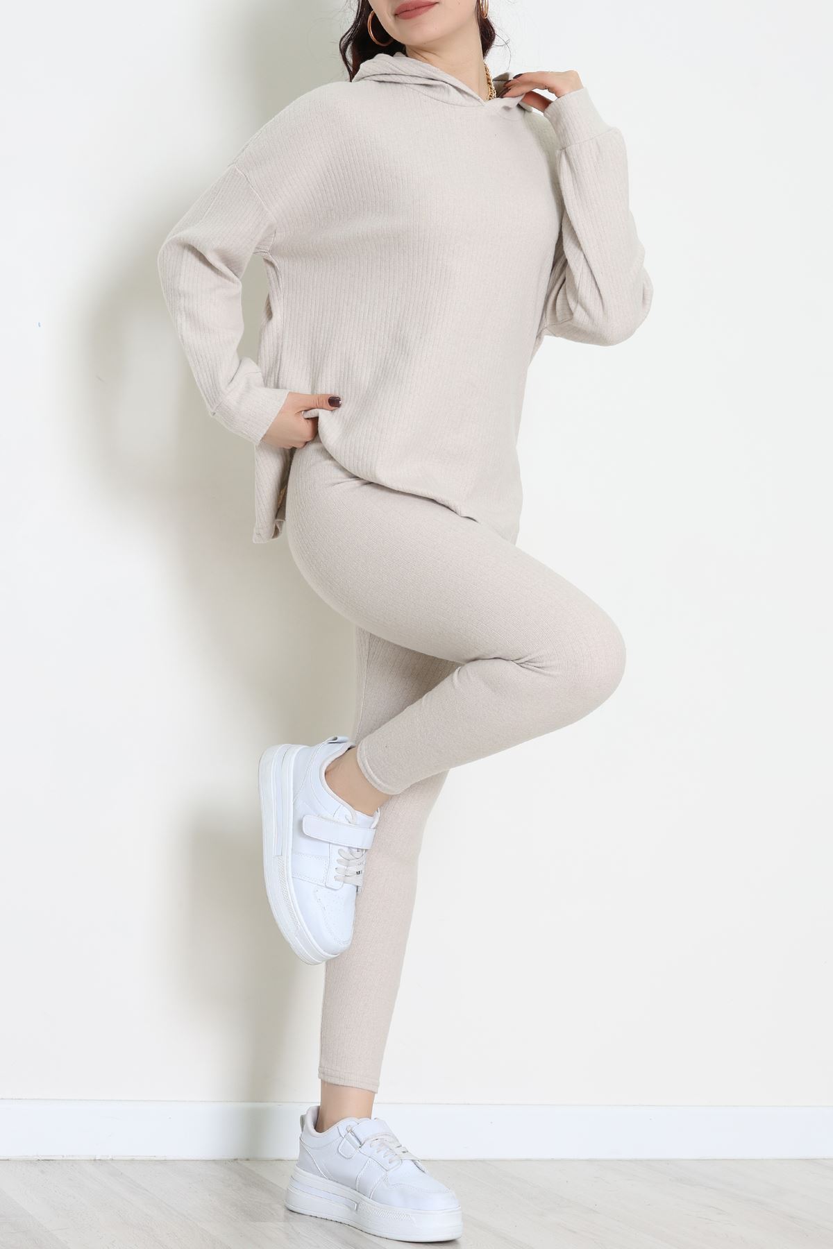 Raporlu İnterlok Kapşonlu İkili Takım Taş - 55040.1567.