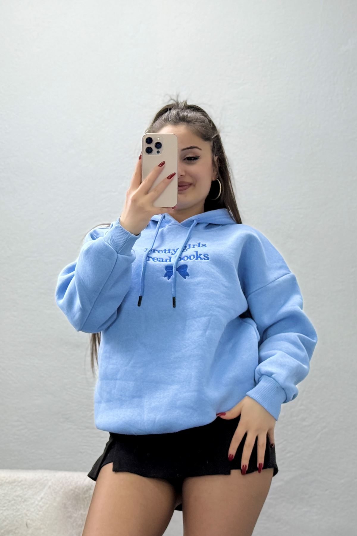 3 İplik Kapşonlu Nakışlı Sweat Bebemavisaks - 42228.1878.