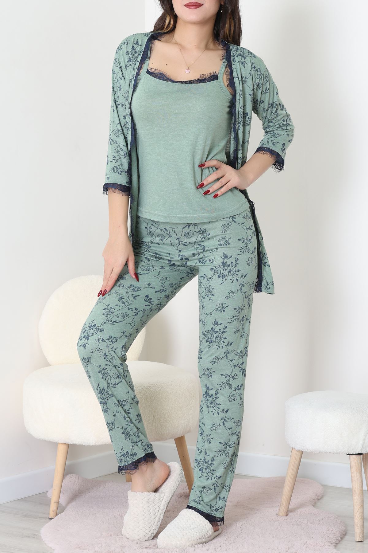 3'Lü Pijama Seti Yeşil - 52170.2123.