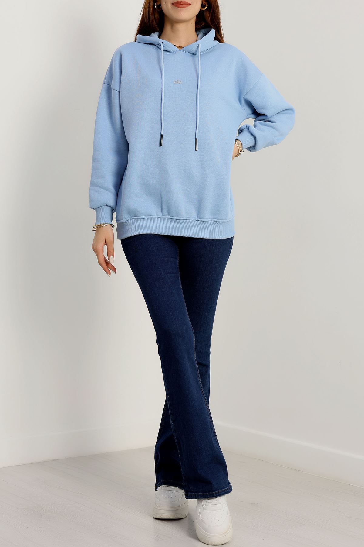 3 İplik Kapşonlu Baskılı Sweat Bebemavi - 42232.1878.