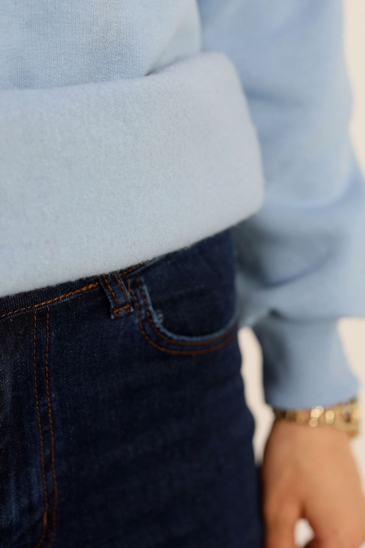 3 İplik Kapşonlu Baskılı Sweat Bebemavi - 42232.1878.