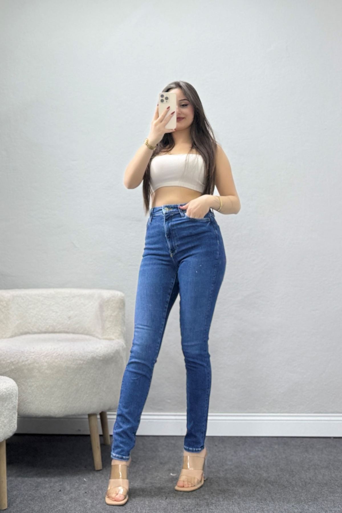 Dar Paça Kot Pantolon Mavi - 31896.1904.