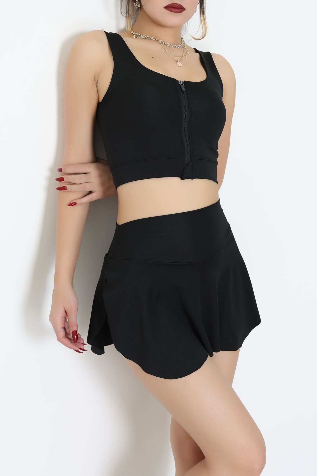 Fermuarlı Kaplı Büstiyer Siyah - 9039.125.