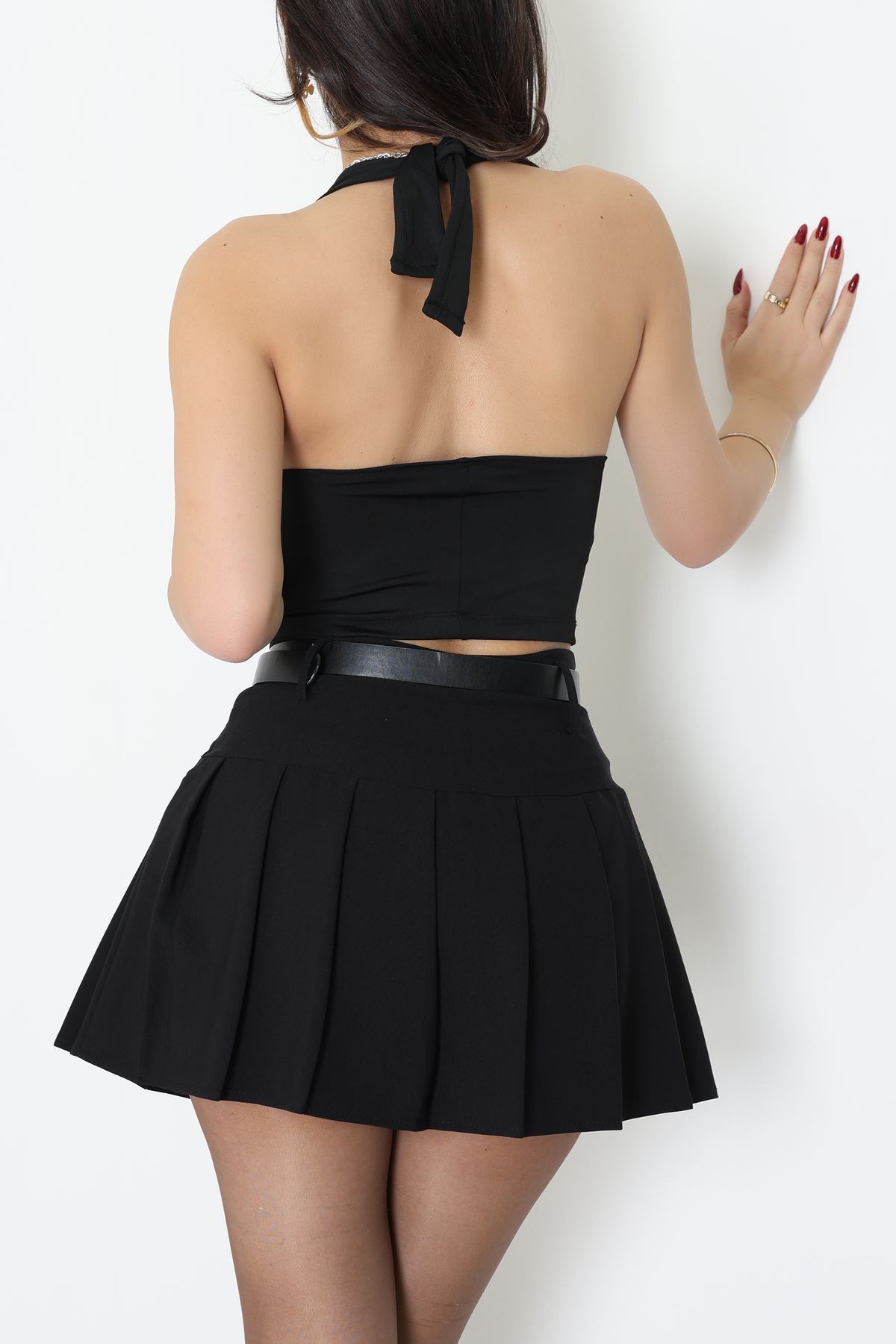 Dalgıç Kumaş Kaplı Bluz Siyah - 9052.125.