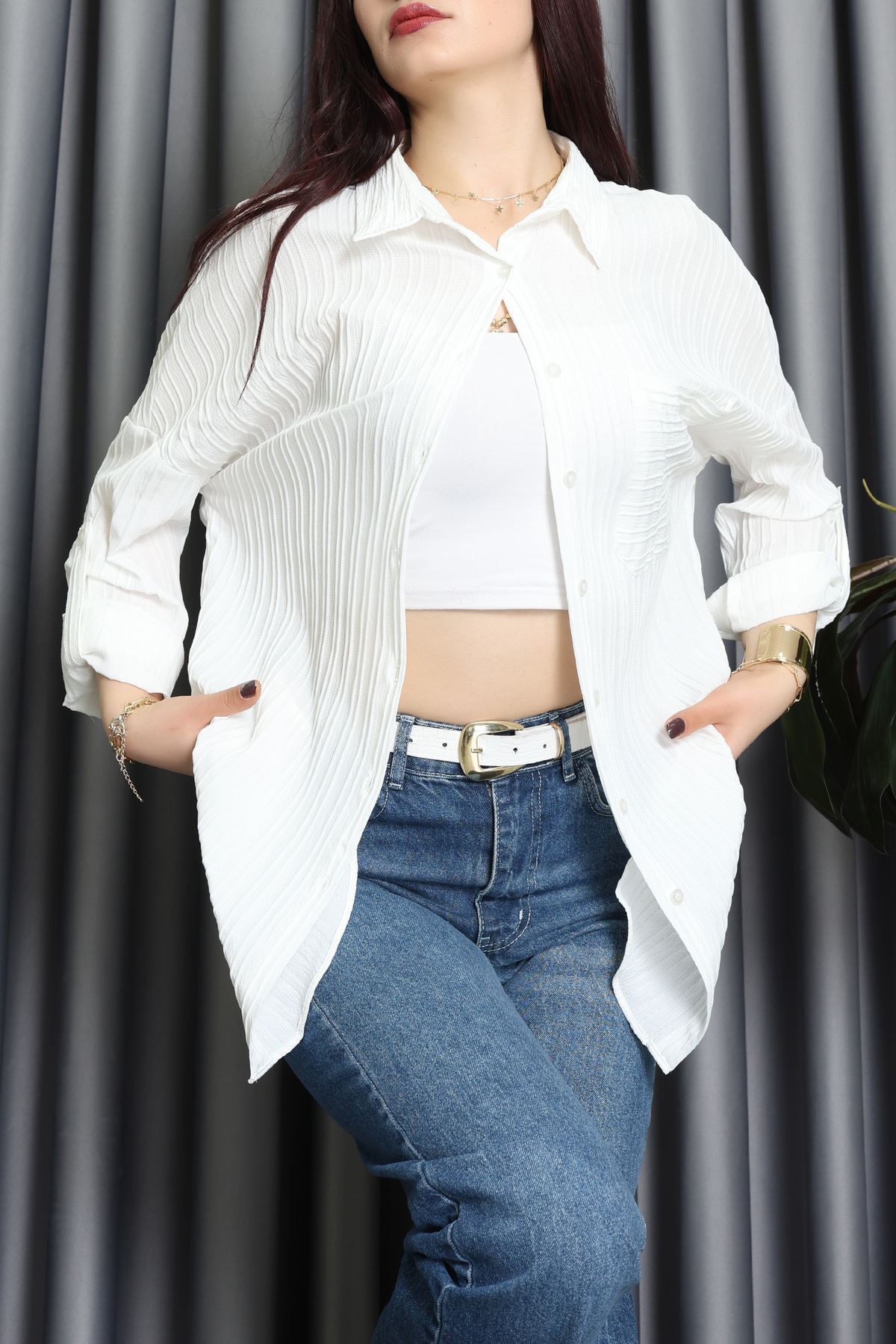 Siena Kumaş Gömlek Ekru - 2357.1602.