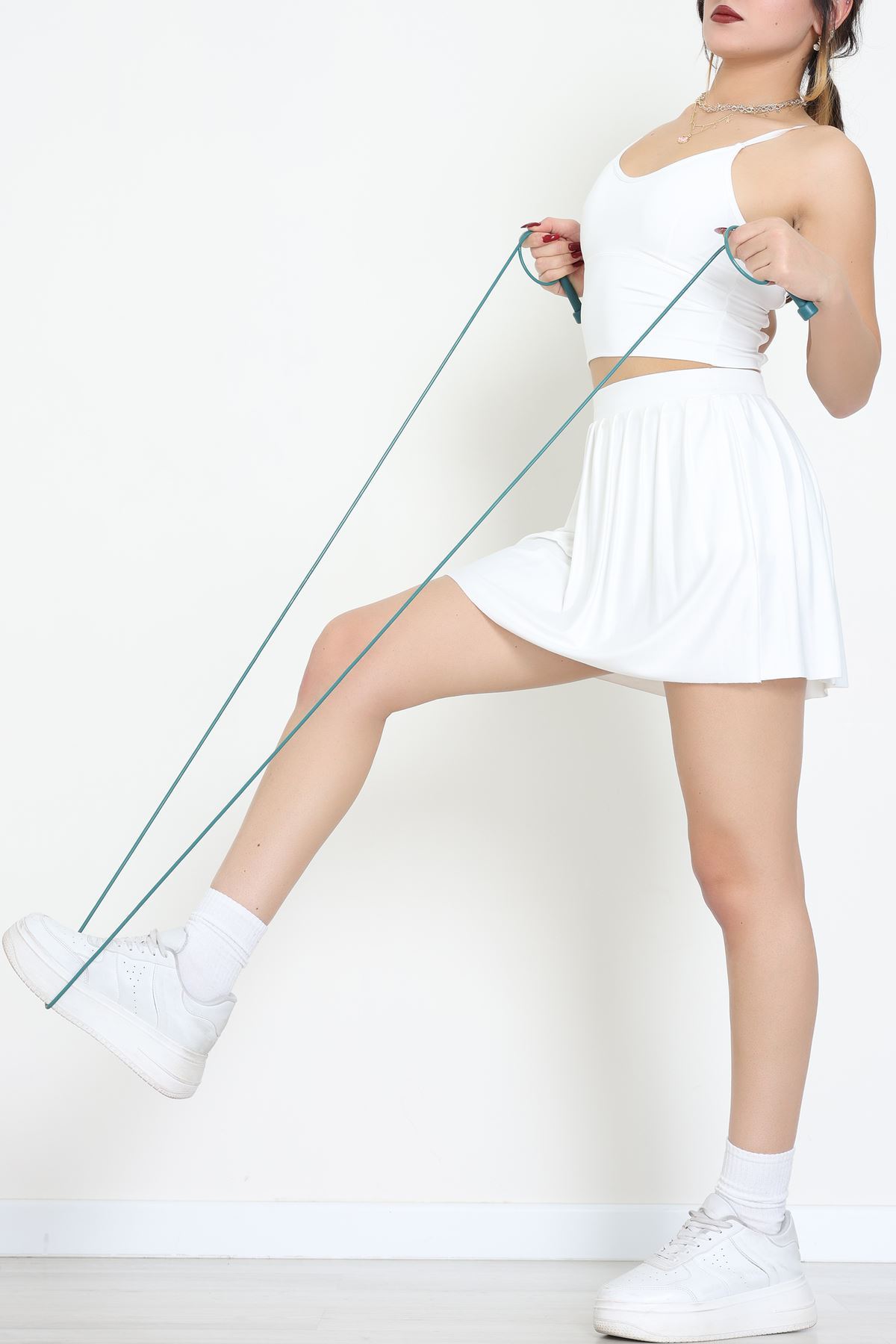 Sırtı Çaprazlı İp Askılı Kaplı Büstiyer Beyaz - 9044.125.