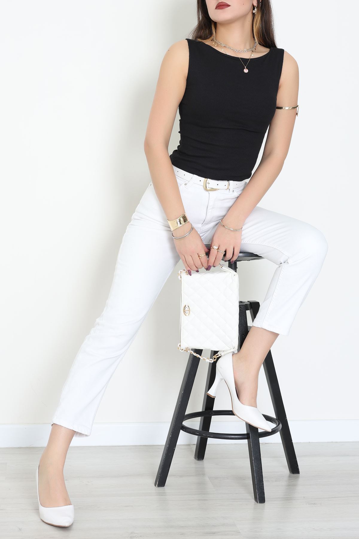 Kayık Yaka Fitilli Body Siyah - 5084.125.