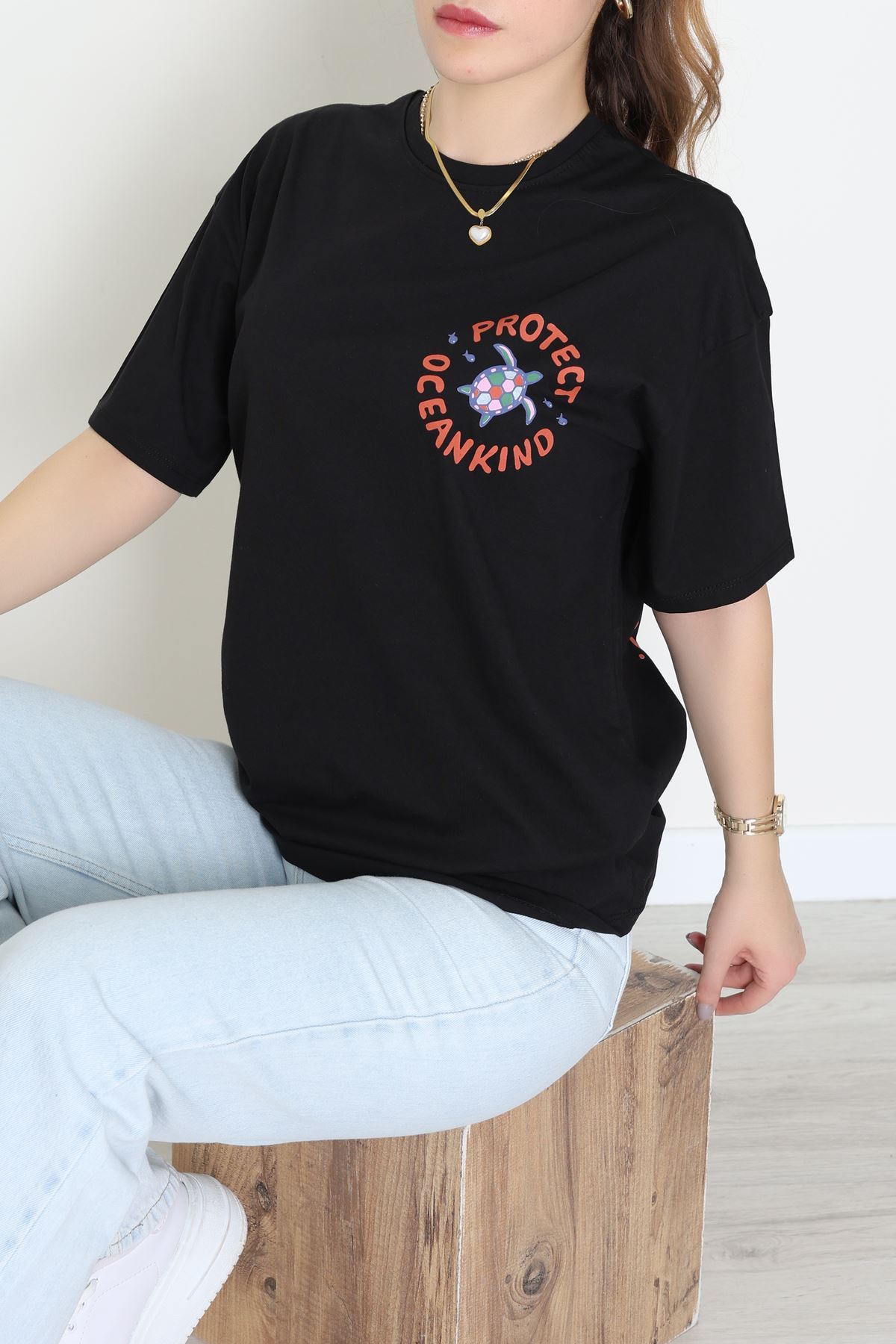 Kompakt Penye Unisex Tişört Siyahmor - 55064.1872.