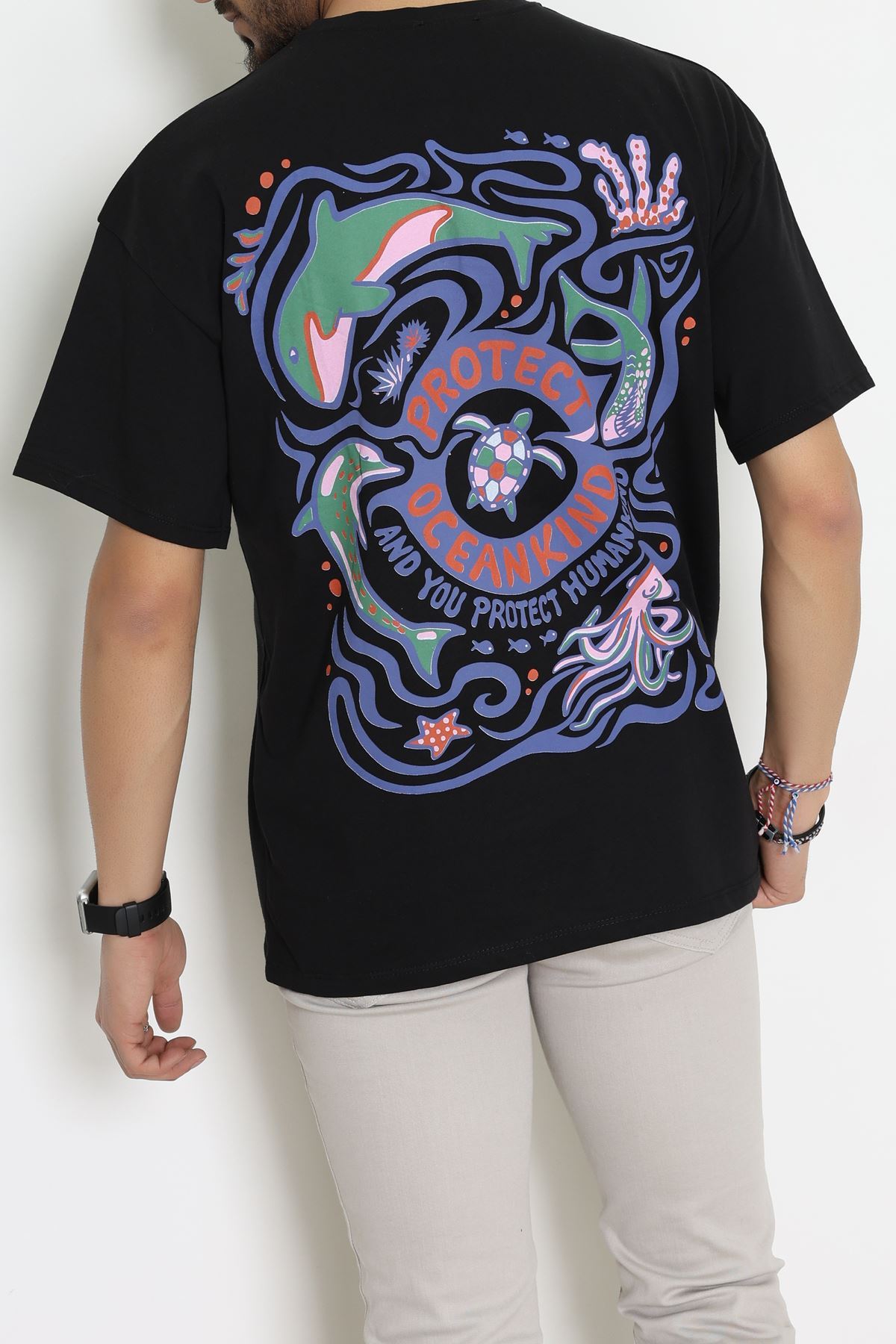 Kompakt Penye Unisex Tişört Siyahmor - 55064.1872.