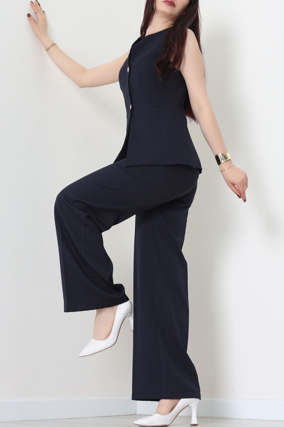 Düğmeli Dabıl İkili Takım Lacivert - 55039.1991.