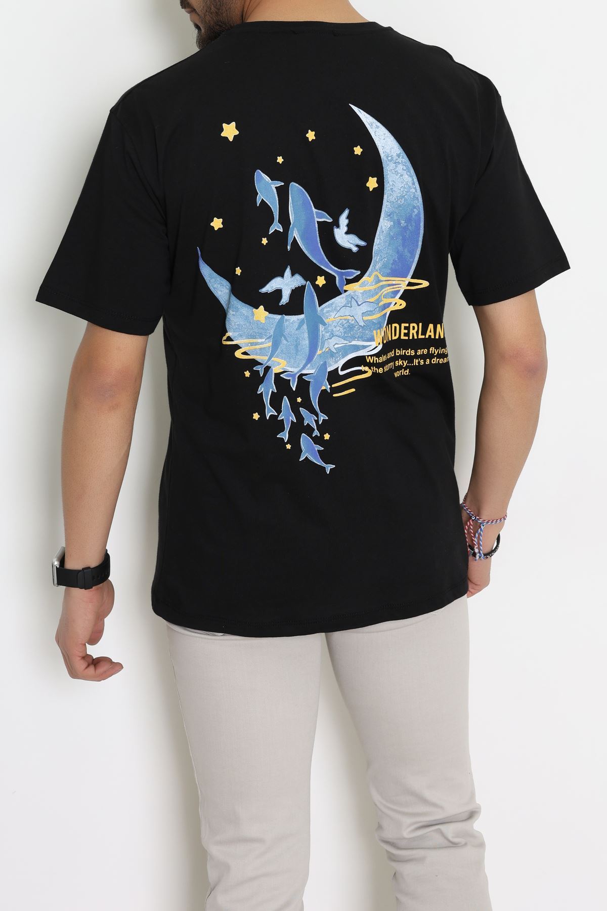 Kompakt Penye Unisex Tişört Siyahsarı - 55064.1872.