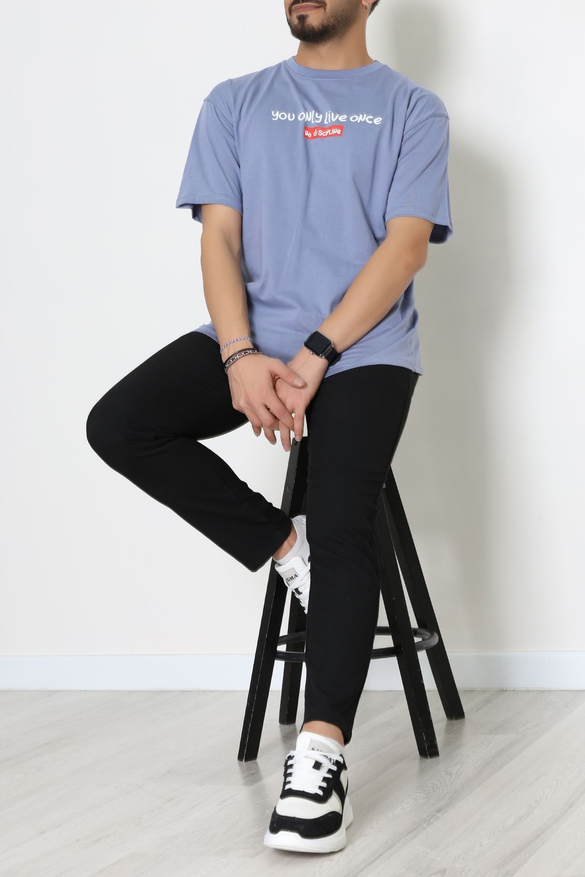 Kompakt Penye Unisex Tişört Yunusgri - 55064.1872.