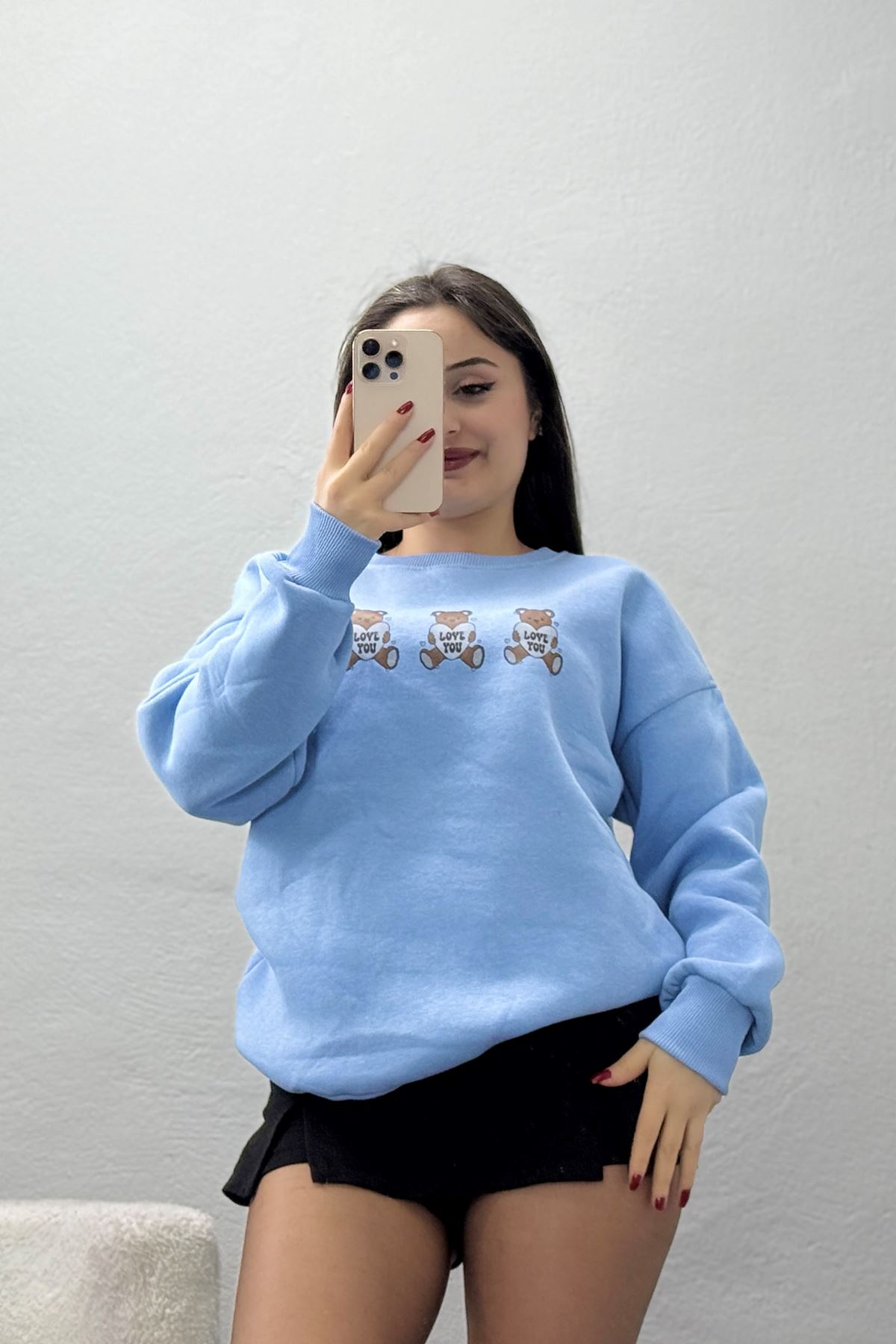 3 İplik Bisiklet Yaka Sweat Bebemavi - 42240.1878.